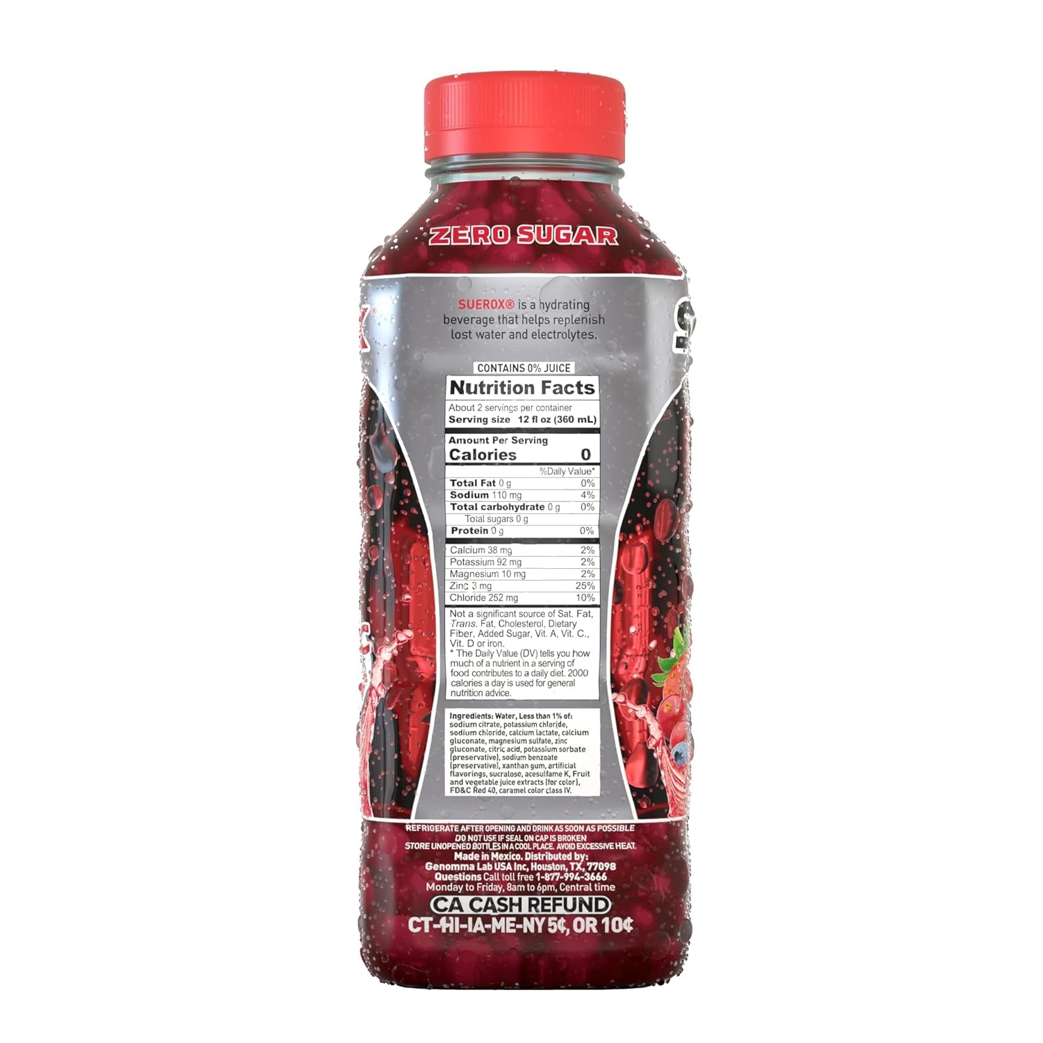 SueroX Electrolyte Drink Sugar Free Sports Drink Hydration Recovery Supplement