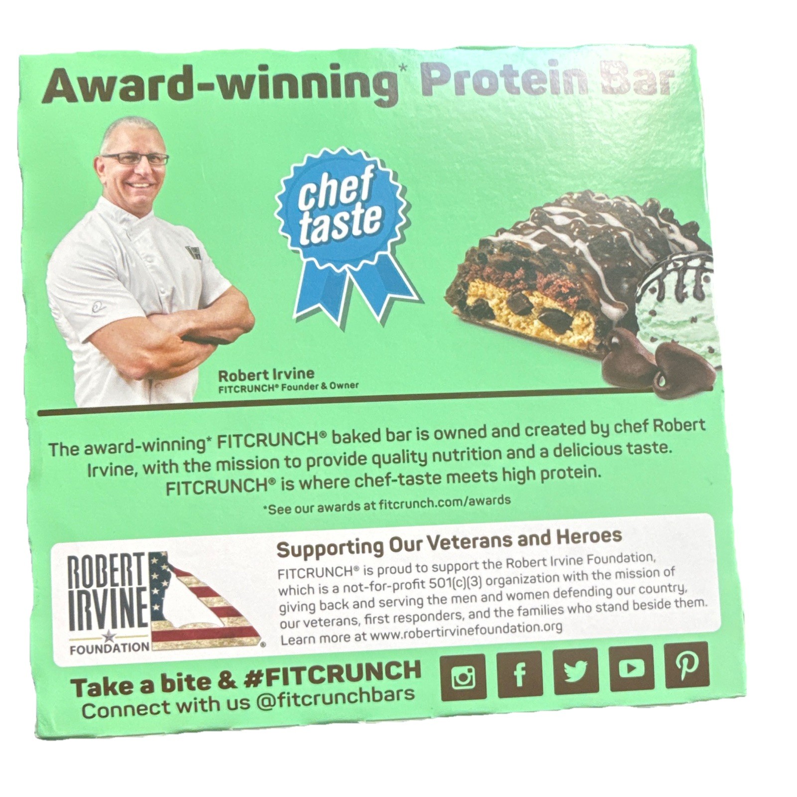 Fit Crunch High Protein Gluten Free Protein Bars Mint Chocolate Chip, 18 Count