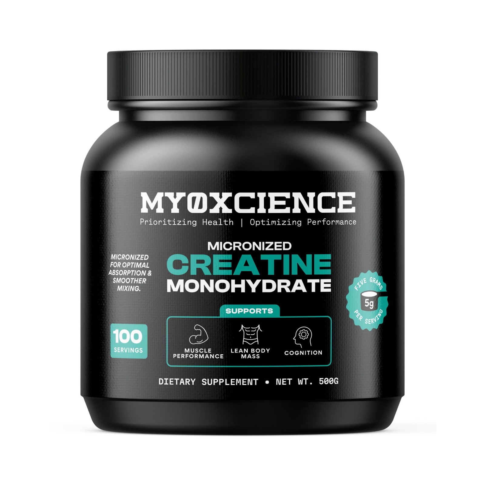 MYOXCIENCE Micronized Creatine | Supports Muscle 1.1 Pound (Pack of 1)