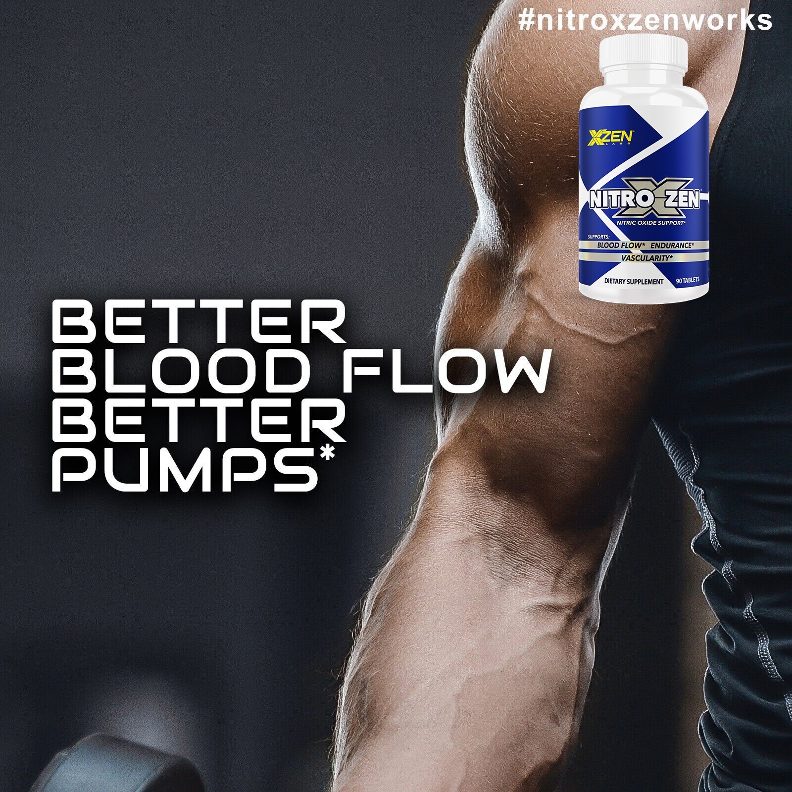 Nitroxzen Boost Nitric Oxide – Circulation & Endurance Support Supplement 90 Tab