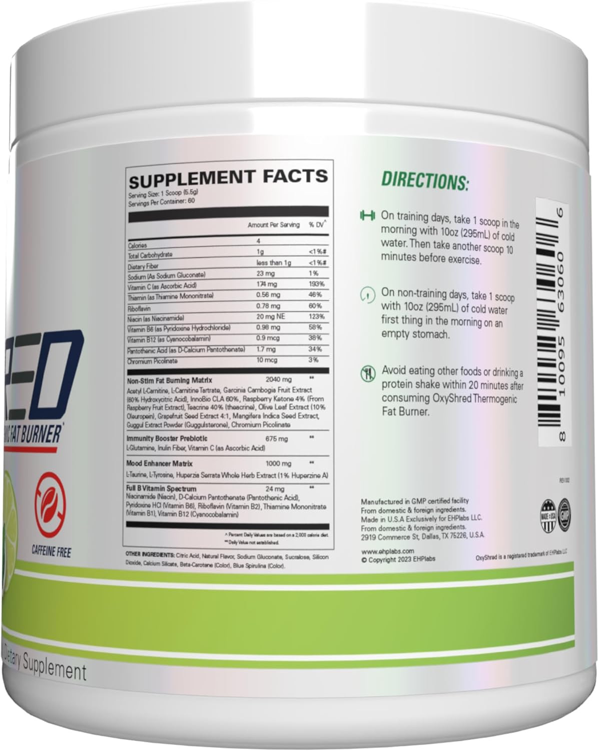 Oxyshred Non Stimulant Pre Workout Powder – Stim Free Pre Workout, Caffeine Free