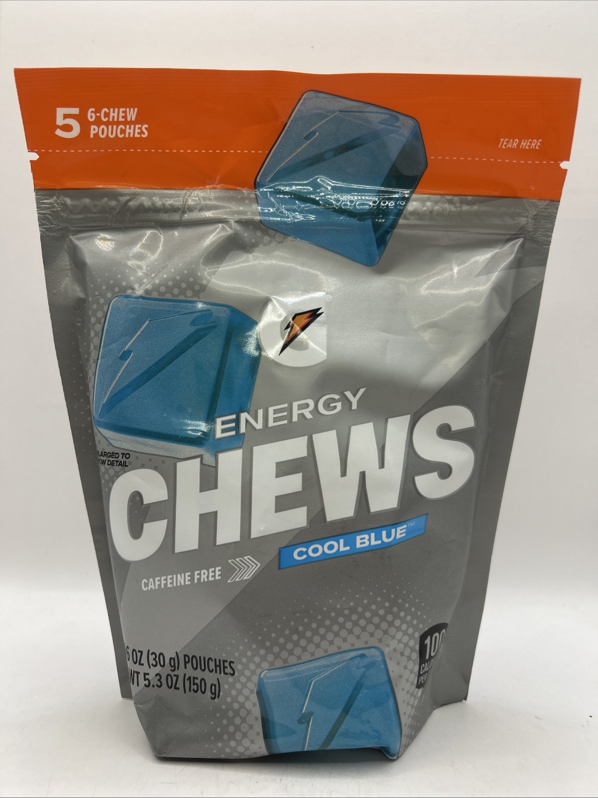 2x Gatorade Energy Chews Cool Blue Flavor 5 Pouches Exp 7/27