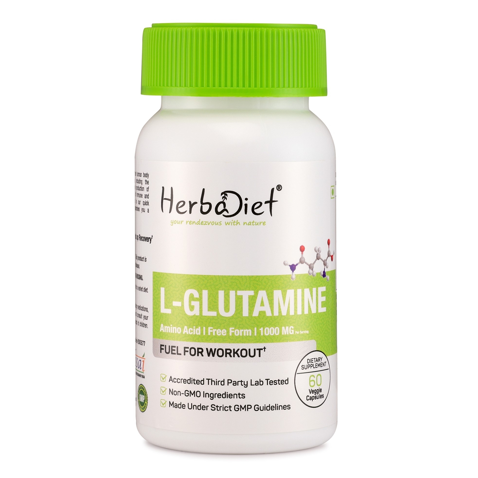Pure Glutamine L-Glutamine Capsules Amino Acids Anabolic Support Muscle Recovery