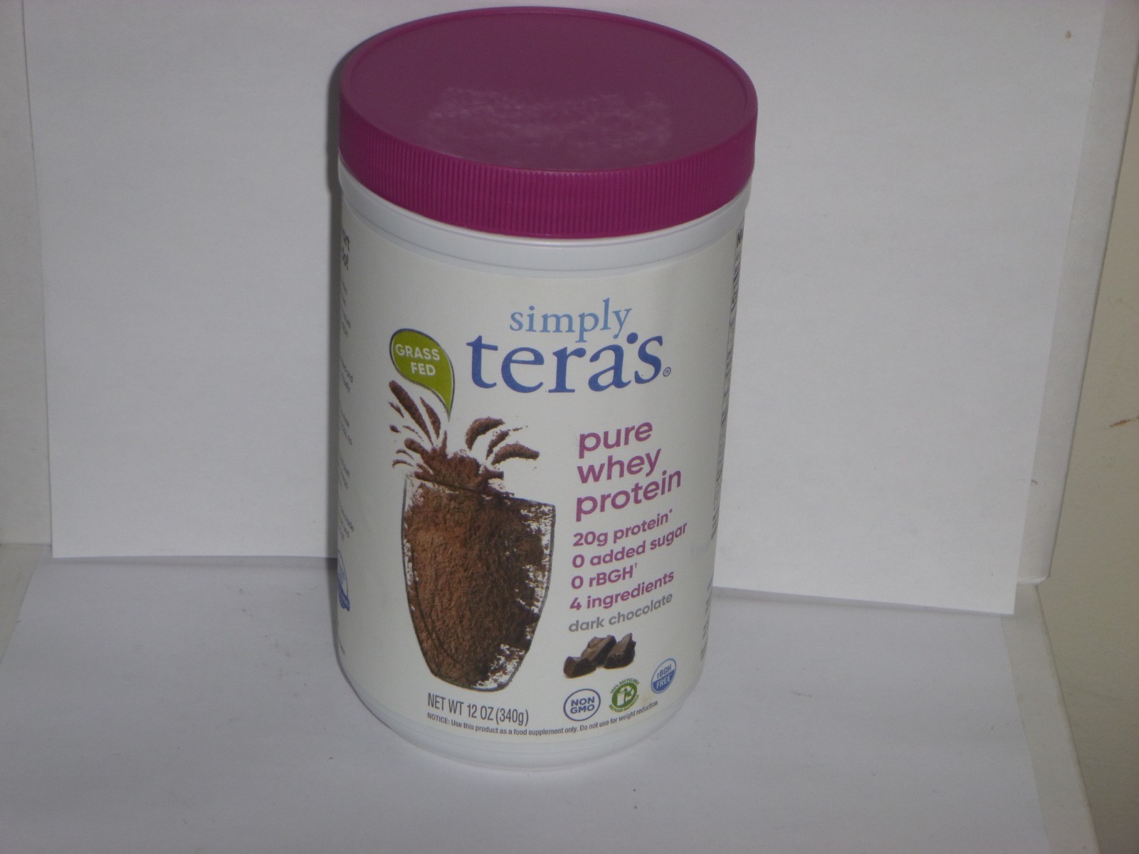 Tera’s Whey Simply Tera’s Pure Whey Protein Dark Chocolate 12oz – Exp 9/26