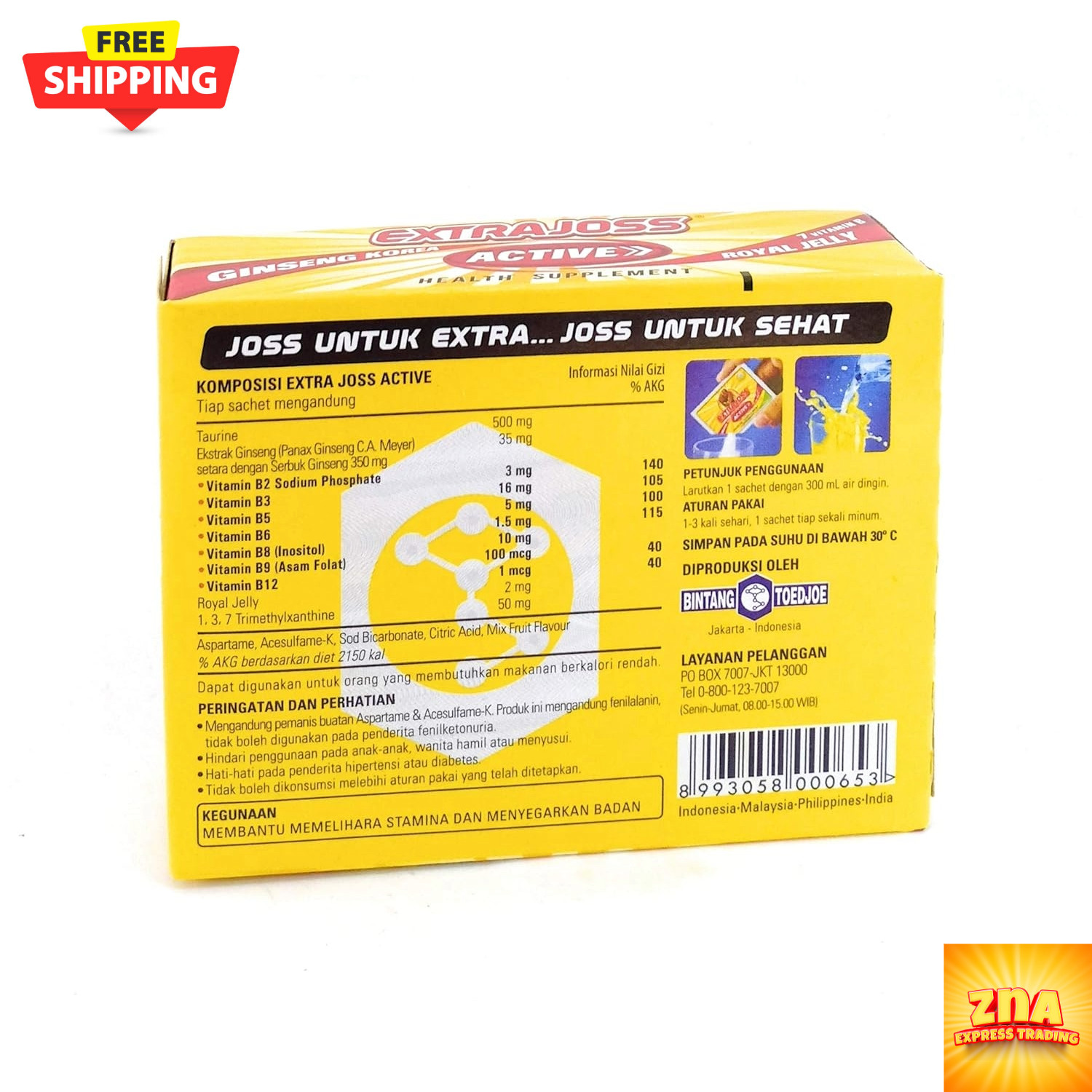 EXTRA JOSS – SUGAR FREE Sports Suppliment Energy & Hydration Free Ship – 10 Boxs