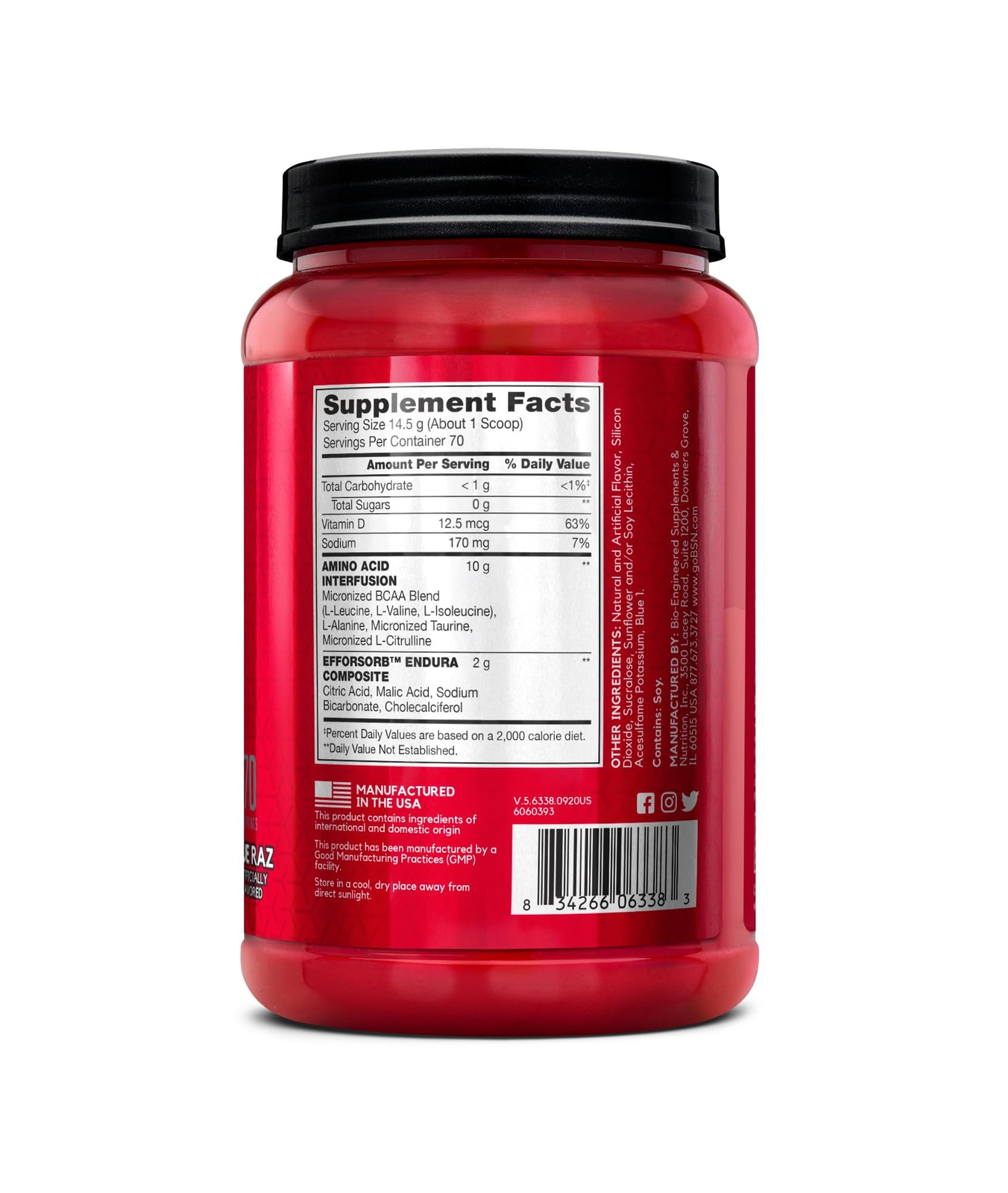BSN Amino X Muscle Recovery Endurance Powder with BCAAs, 10 Grams of Amino