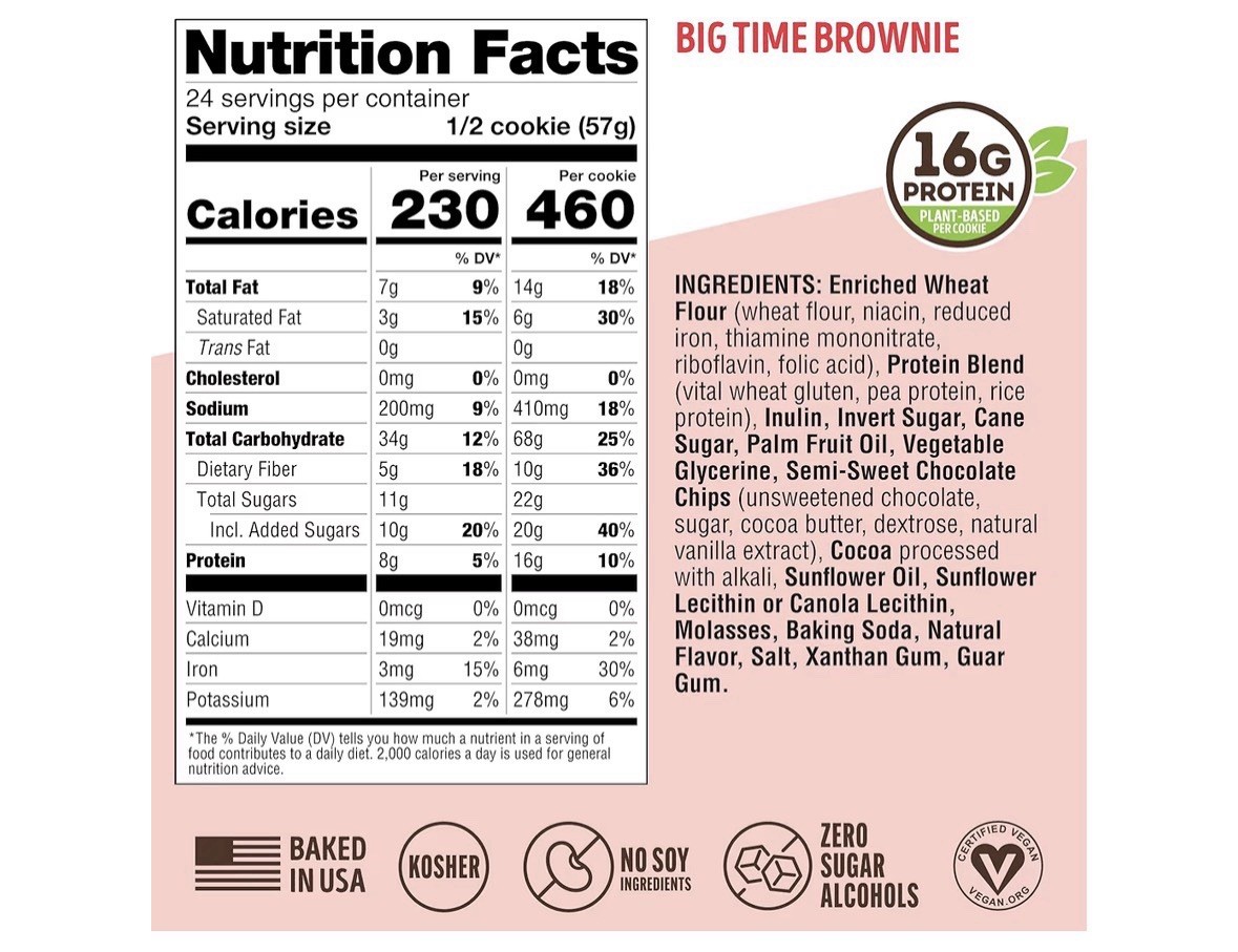 Lenny & Larry’s Complete Protein Cookie 2 Ounce (Pack of 12) Big Time Brownie