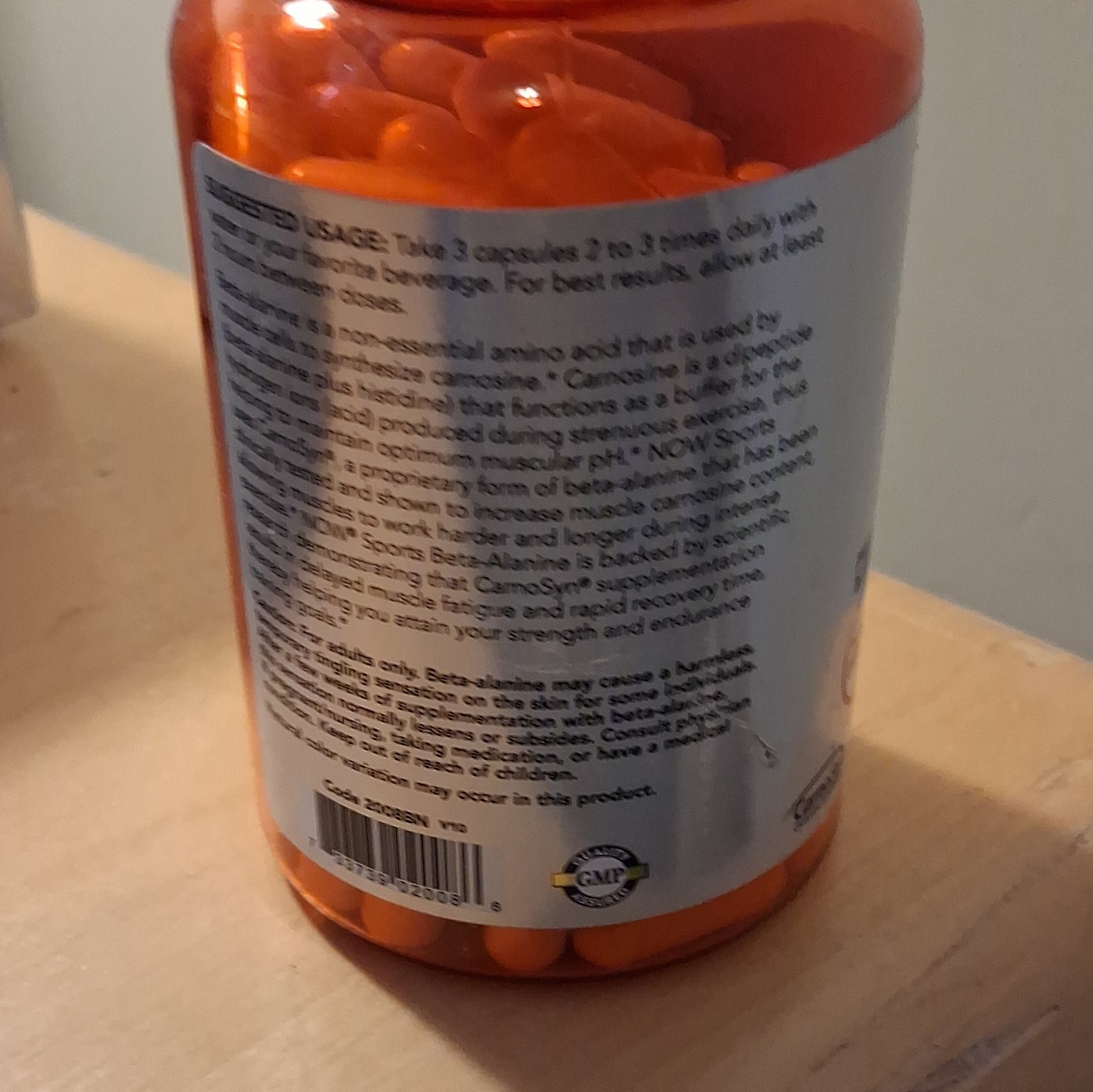 NOW Sports Beta-Alanine 750mg 120 Veg Capsules Amino Acid Endurance