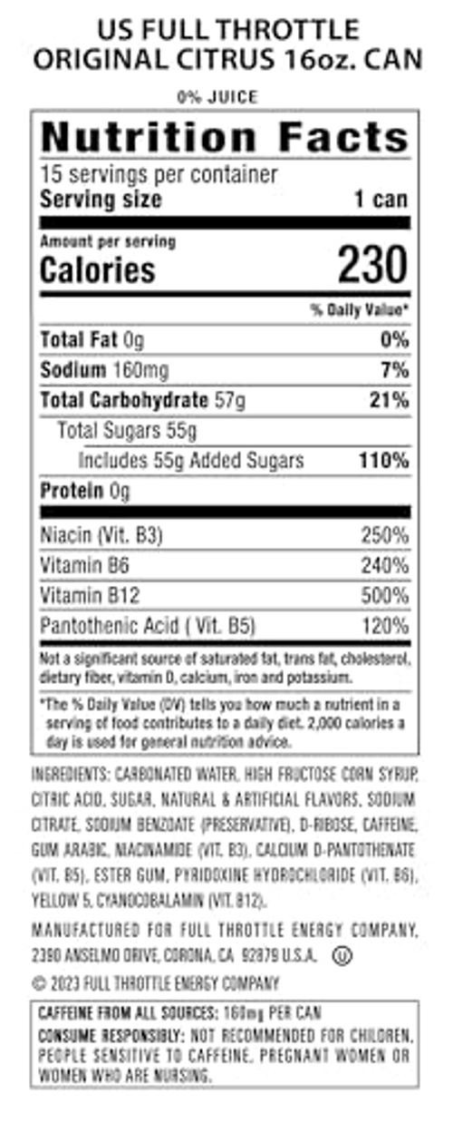 Citrus: Hard-Working Energy Drink. 16 Fl oz | Pack of 15