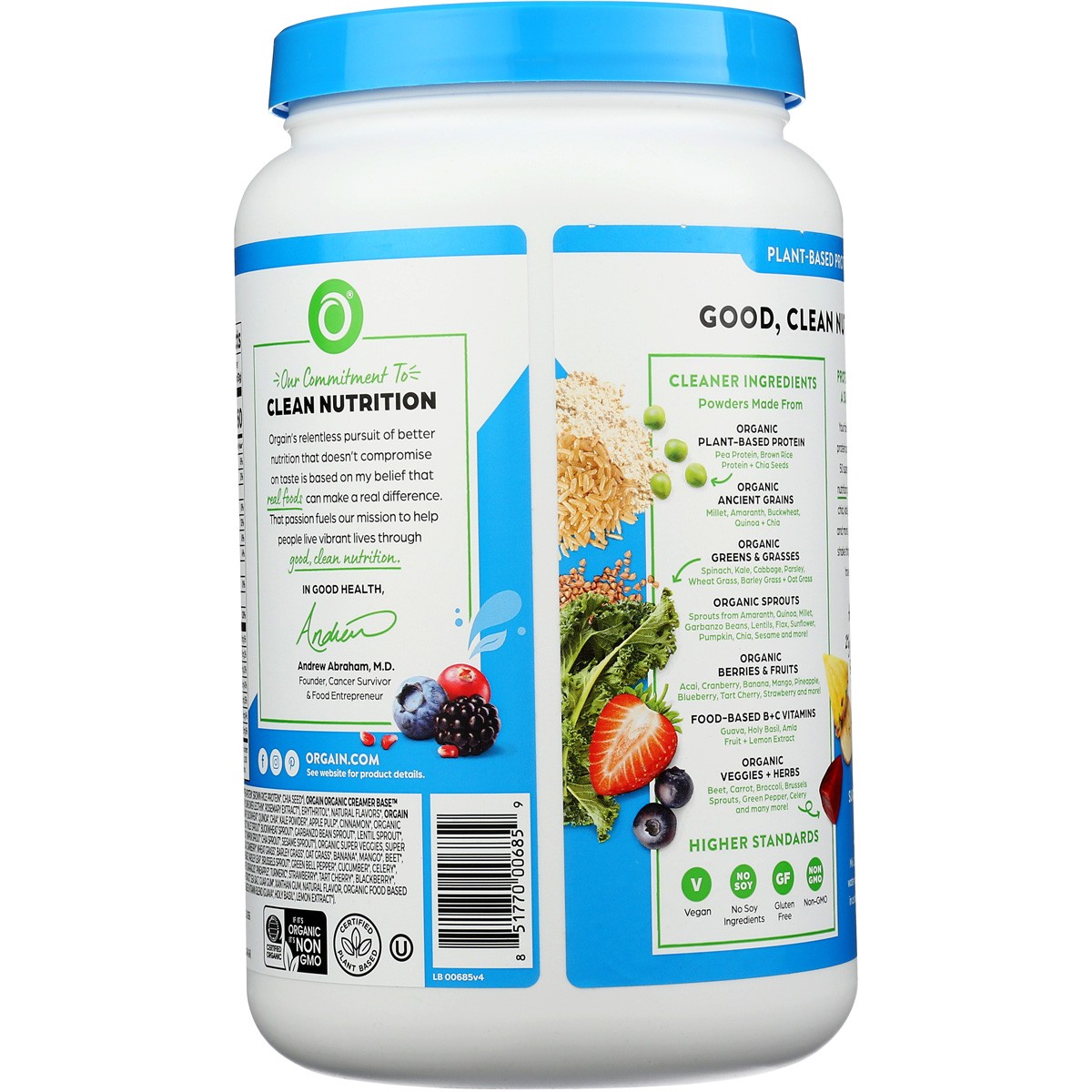 Vanilla Bean Plant Based Protein Powder Orgain Organic 2.02 Lb 1 Pack