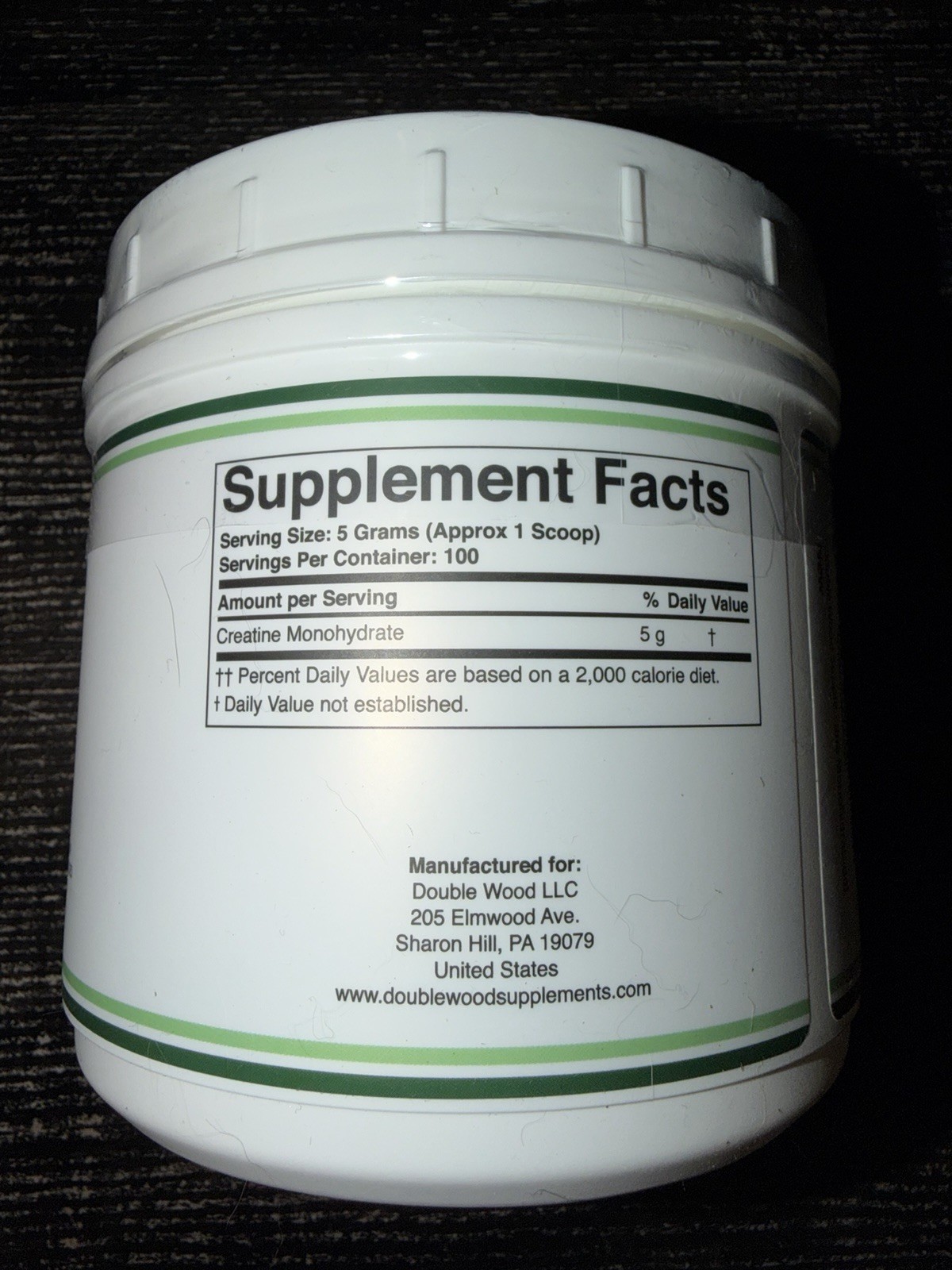 Double Wood Supplements Creatine Monohydrate Powder 1.1Lbs