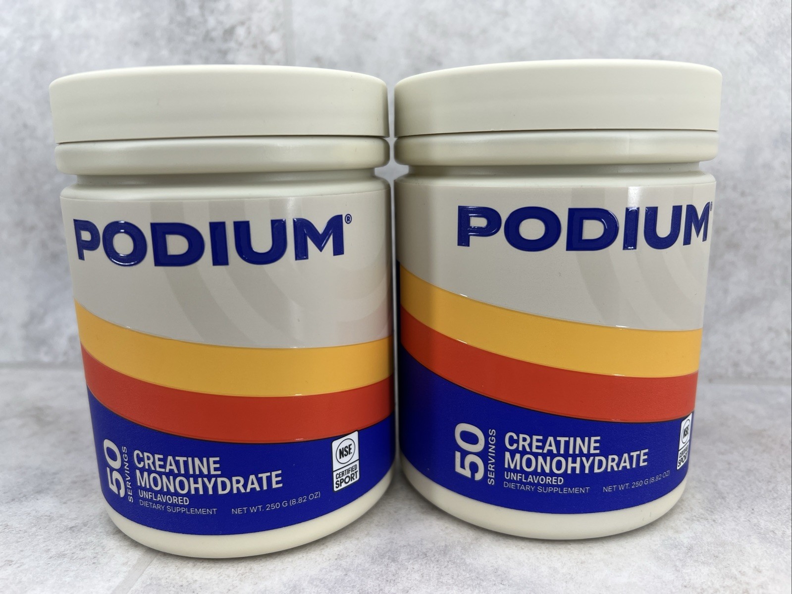 2 Pack! Podium Creatine Monohydrate, 50 Svgs Ea Unflavored, Boost Strength 7/27
