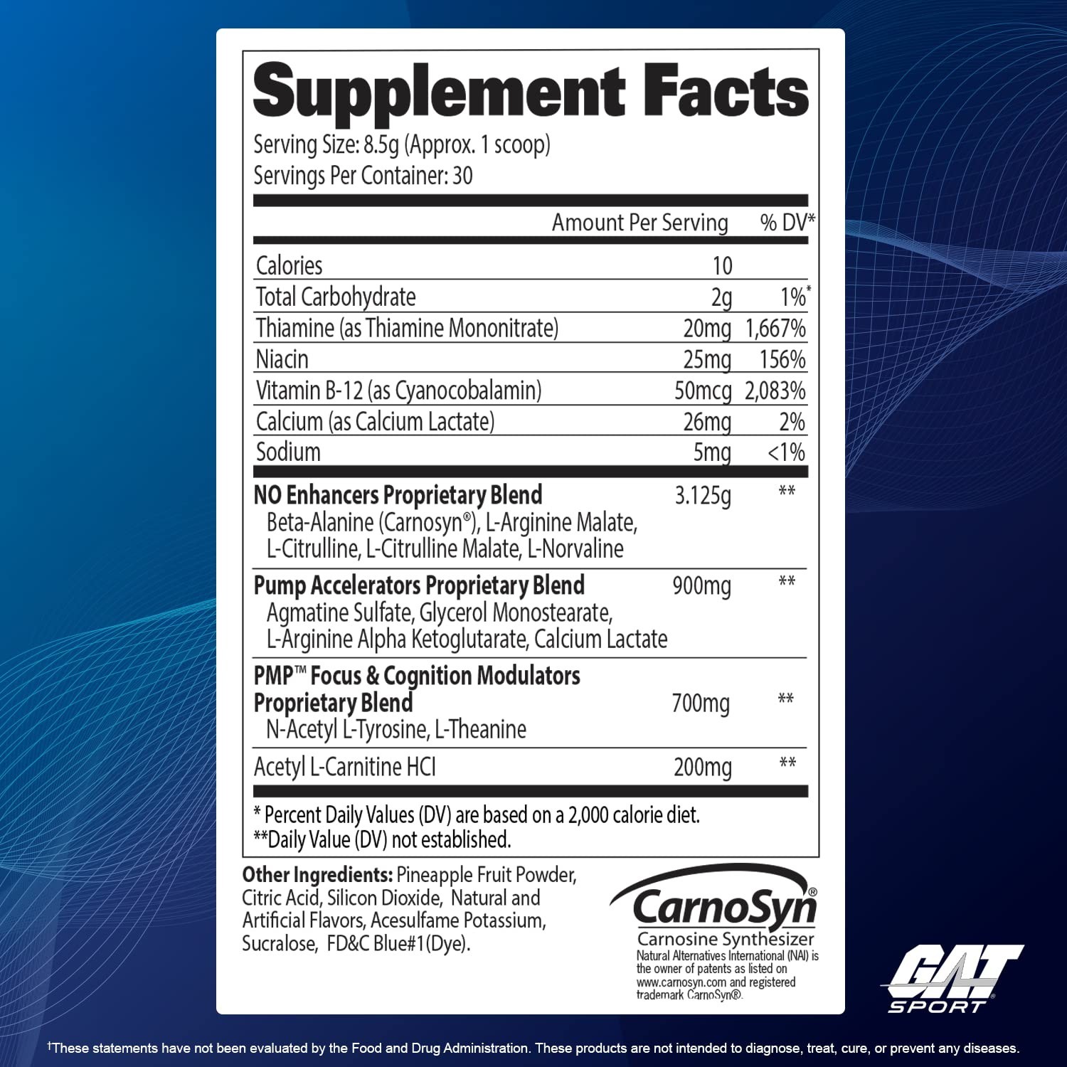 Stim-Free Pre-Workout Powder, Blue Raspberry, 9 oz | Muscle Performance & Endura