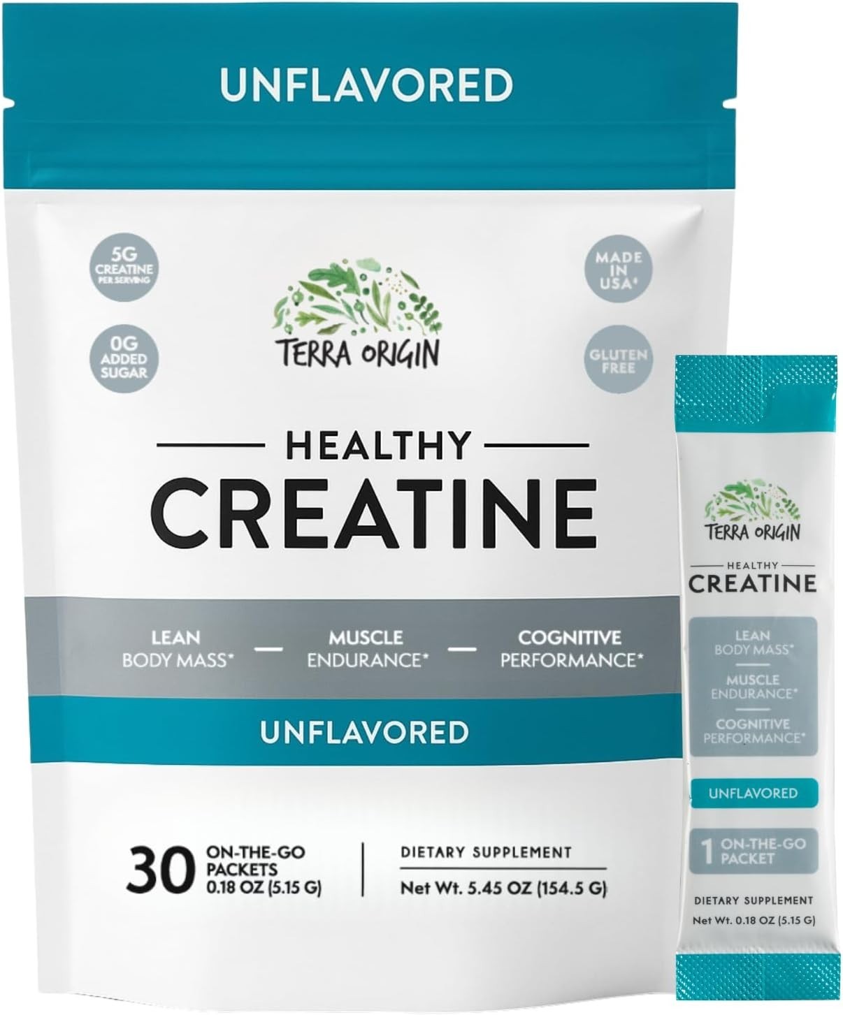 Micronized Creatine Monohydrate Powder 30 Stick Packs Unflavored Muscle