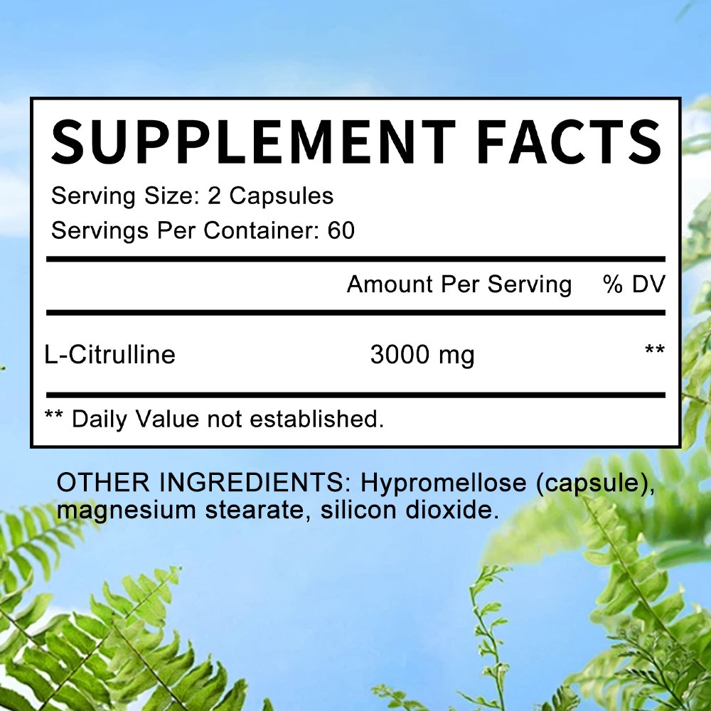High Potency L-Citrulline Supplement 30~120CT,Endurance&Muscle Recovery for Gym