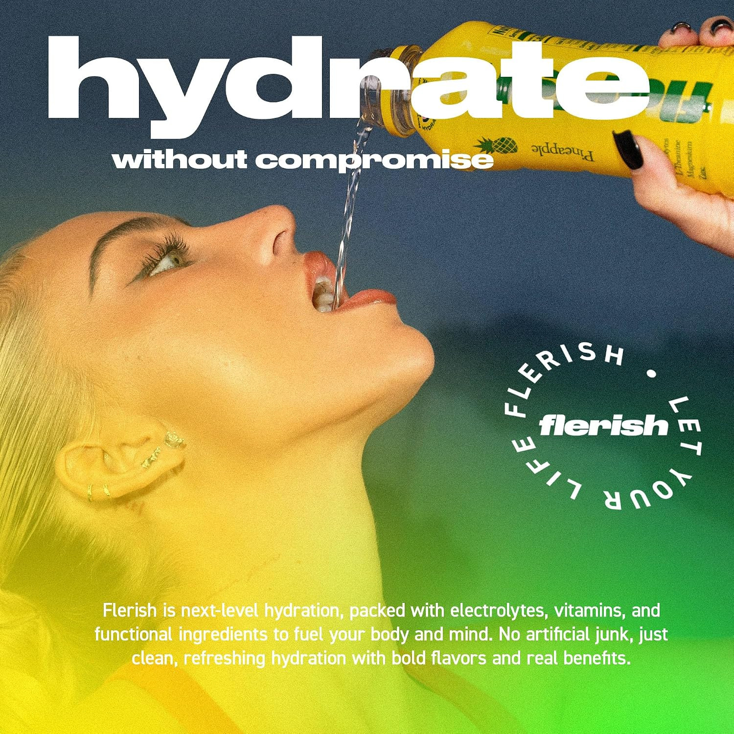 FLERISH Watermelon Juice-Based Hydration Drink, 16oz, 12-ct (Variety) | Sports D