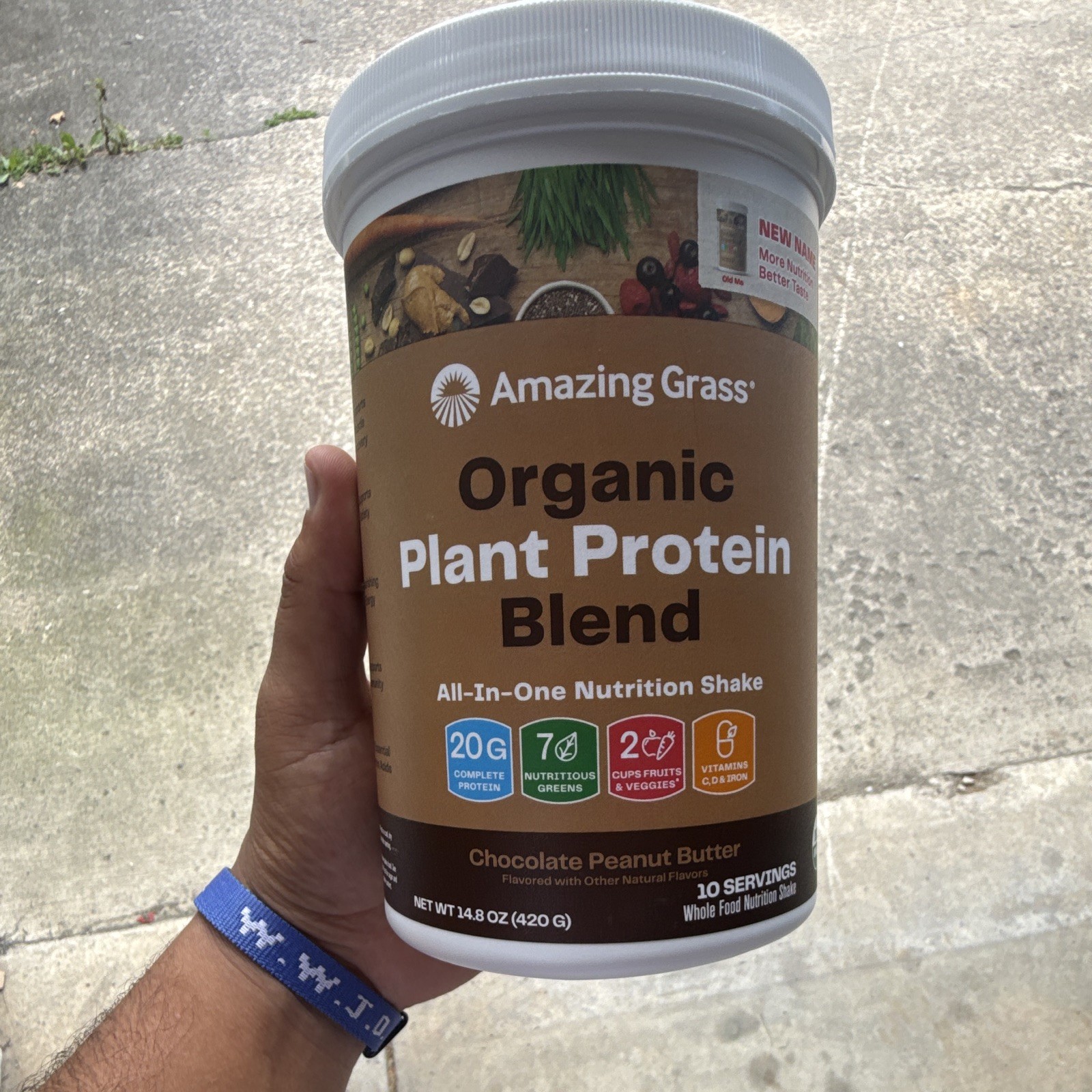 Amazing Grass Organic Non-GMO Plant Protein Powder, Choc Peanut Butter lot 12
