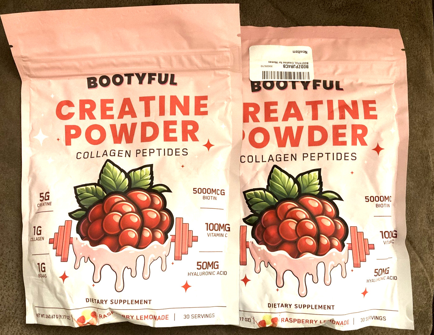 BOOTYFUL Creatine powder Women Collagen Biotin BCAAs Raspberry Lemonade Booty 2