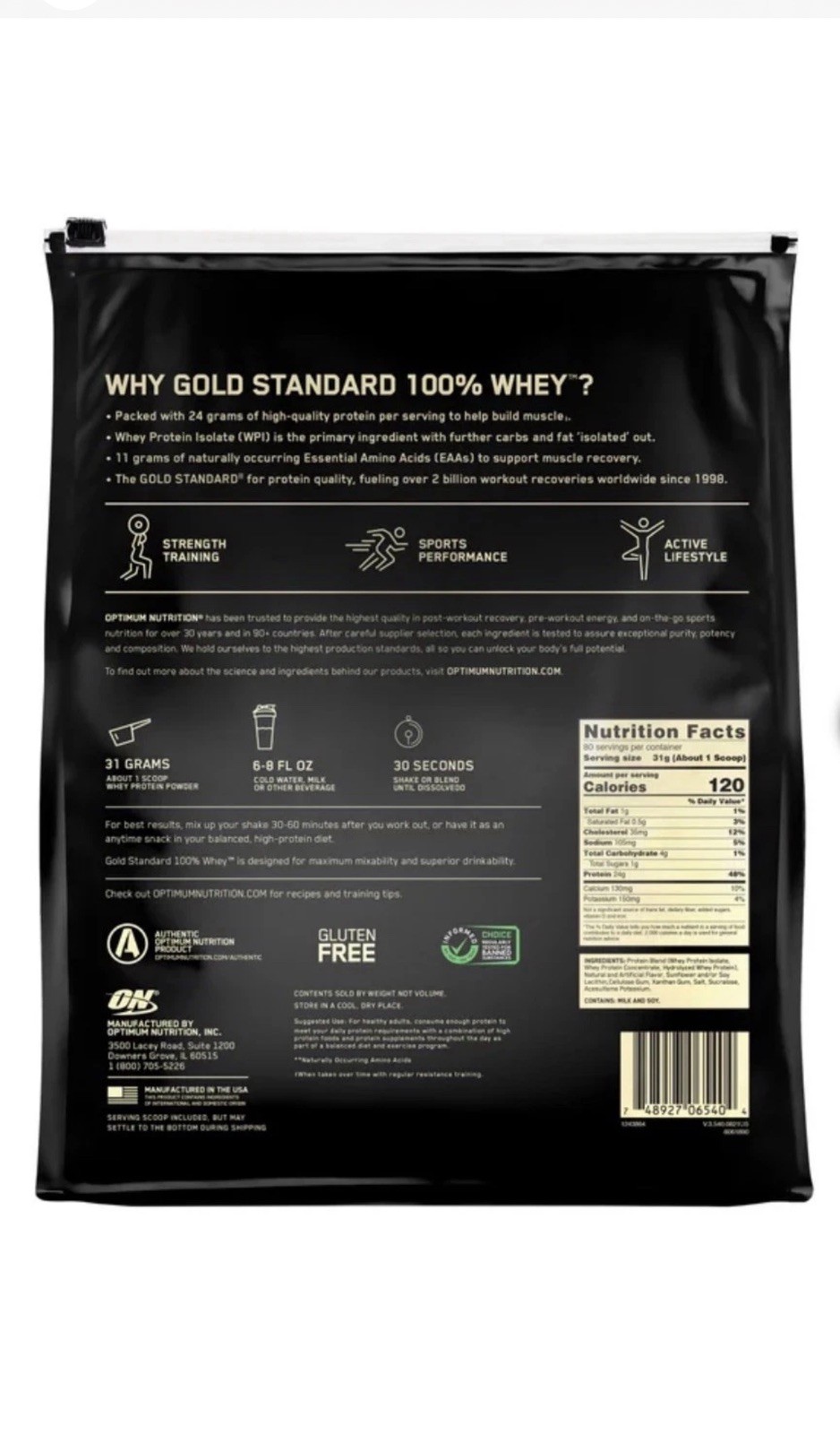 Best 💯% Whey Protein Gold Standard – Optimum Nutrition Vanilla Ice Cream 5.4 lb