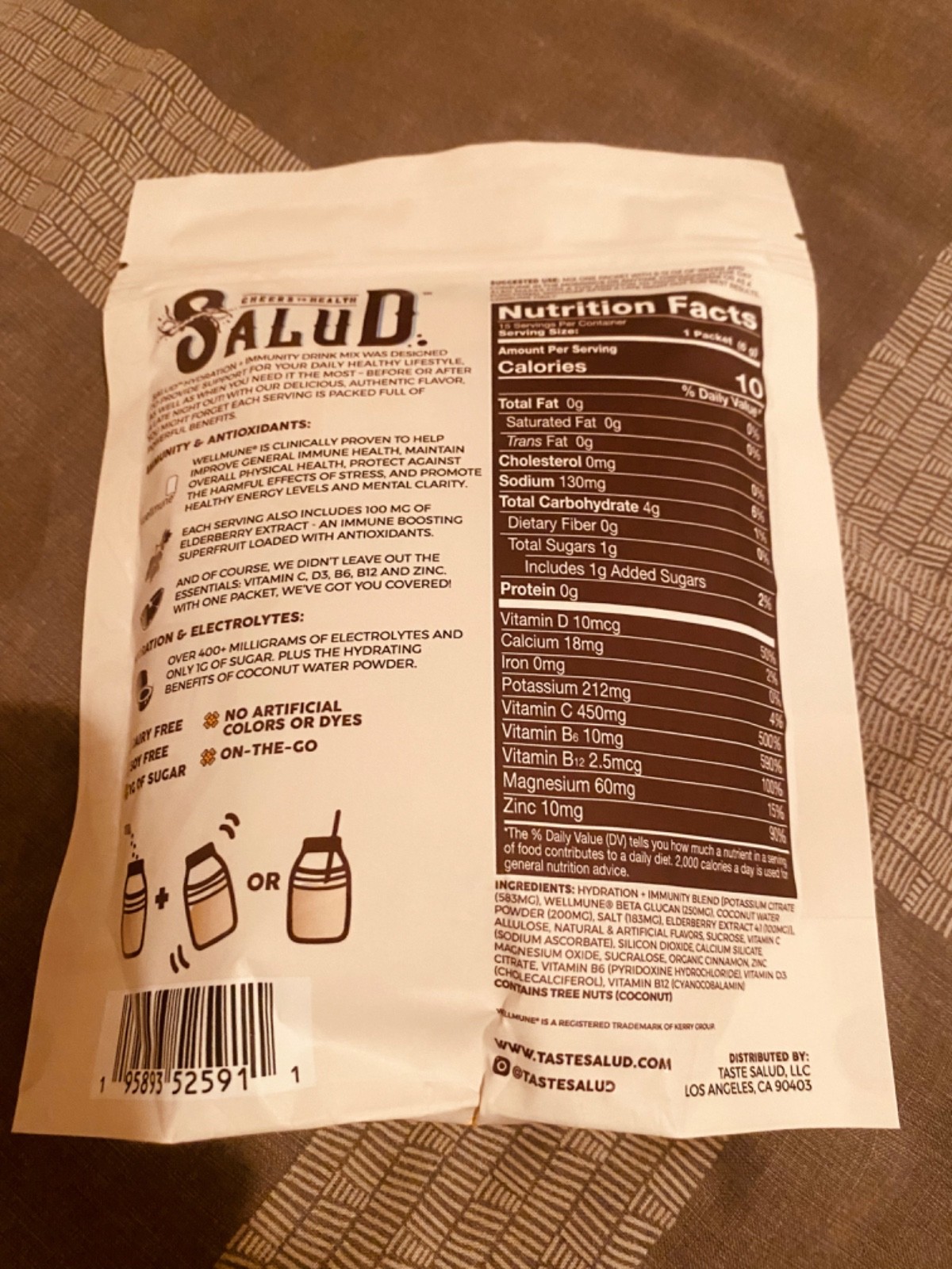 Salud Hydration & Immunity Drink Mix Comes With 15 Servings Flavor Horchata
