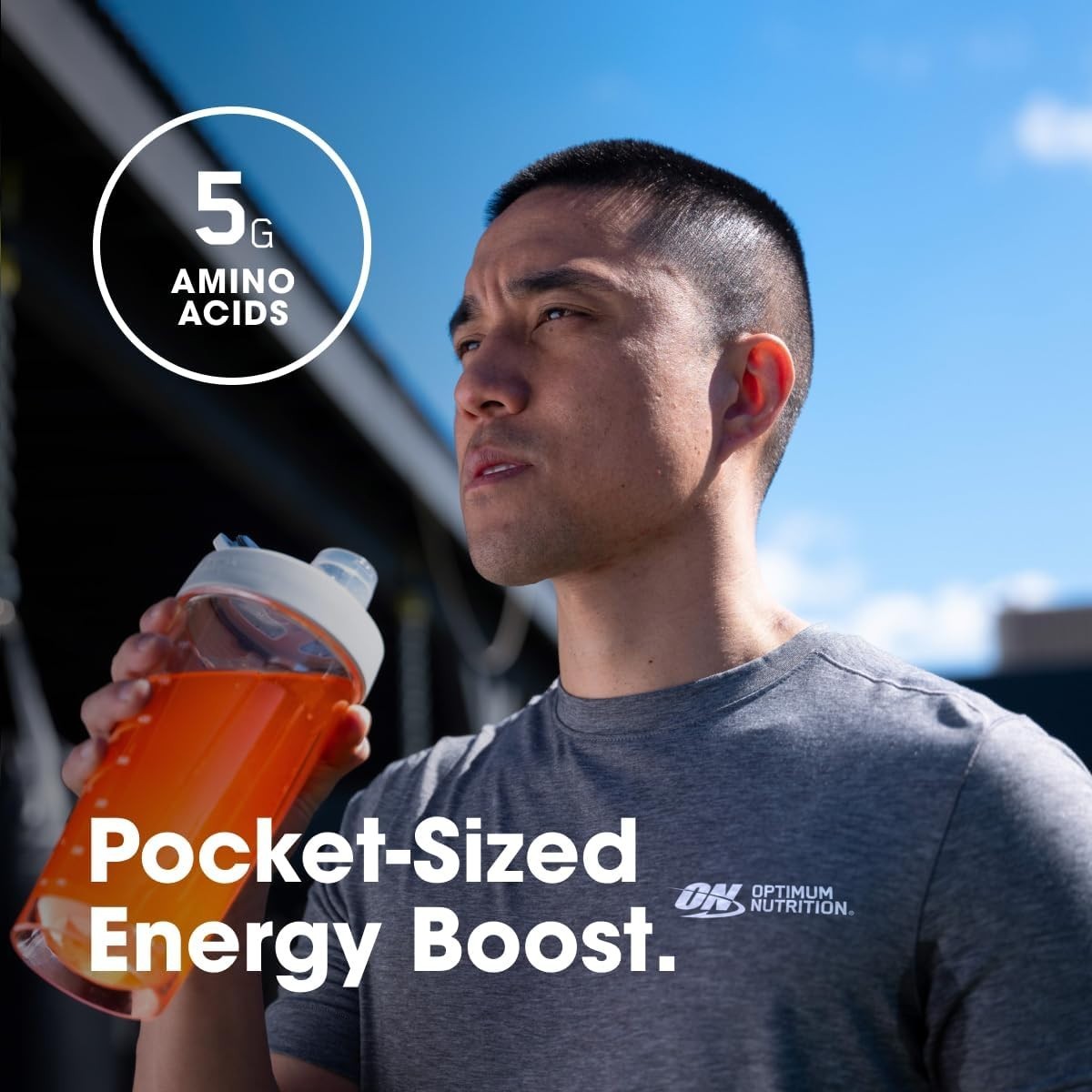 On-the-Go Amino Energy Powder with Electrolytes – 7 Stick Packs, Tangerine Wave