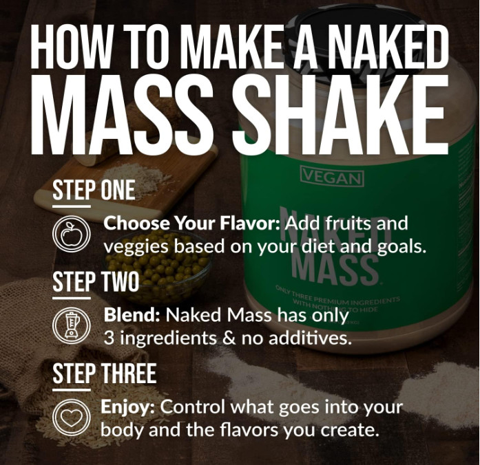 NAKED Vegan Mass Weight Gainer Protein Powder, 8 lb, 1,230 Calories