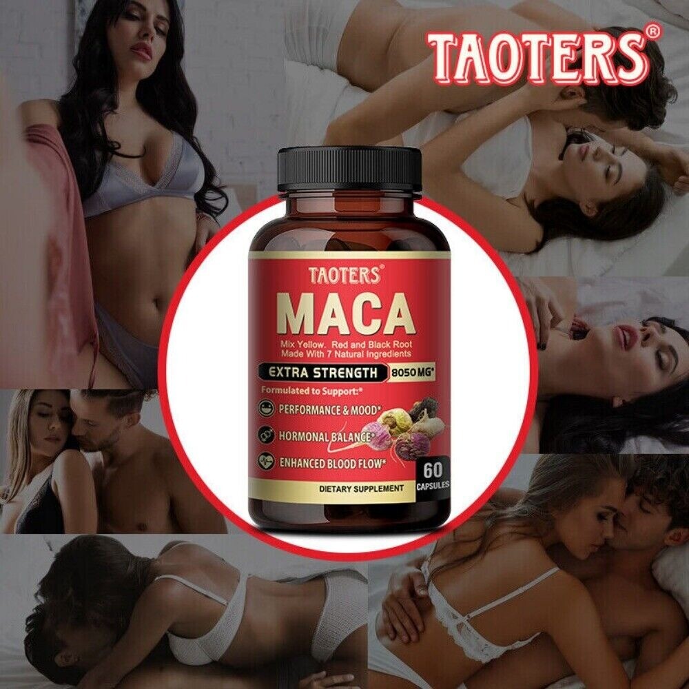 Maca Capsules 8050mg | 60 Caps | Red, Yellow, Black Maca | Ginseng, Tribulus