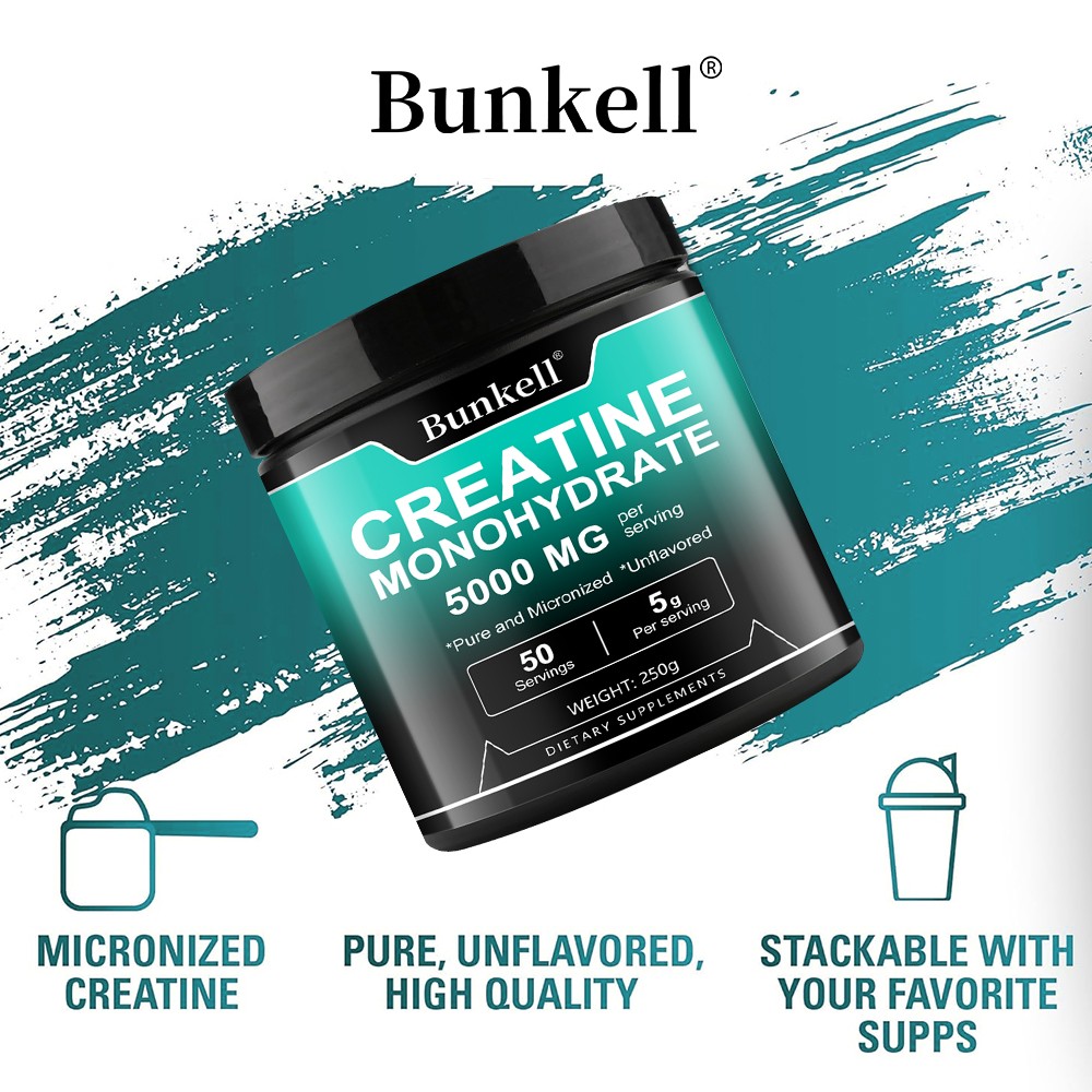Creatine Monohydrate Pure Powder 5000mg Micronized by Bunkell *Unflavored