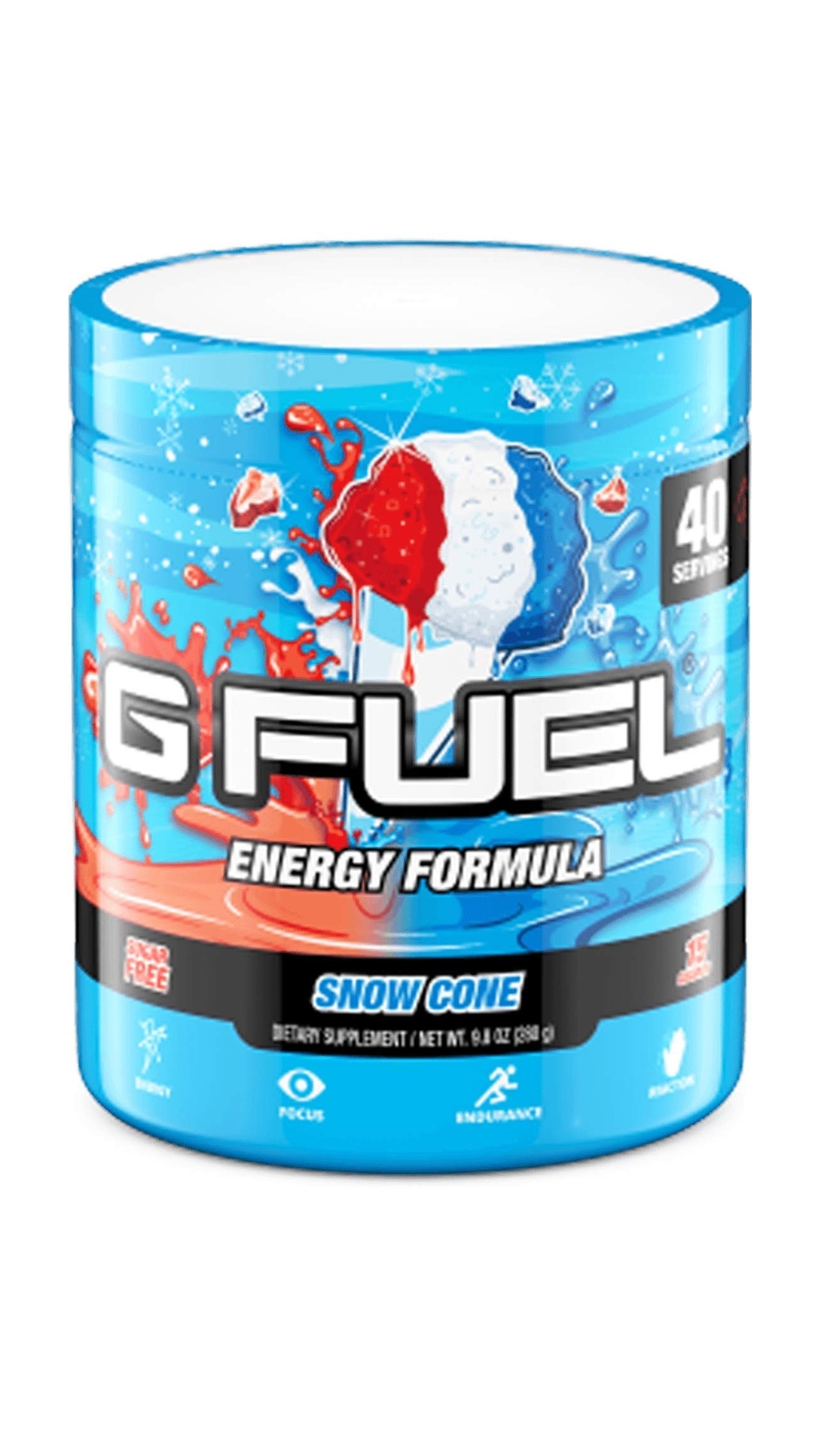 G Fuel Snow Cone Elite Energy Powder, 9.8 oz (40 Servings)