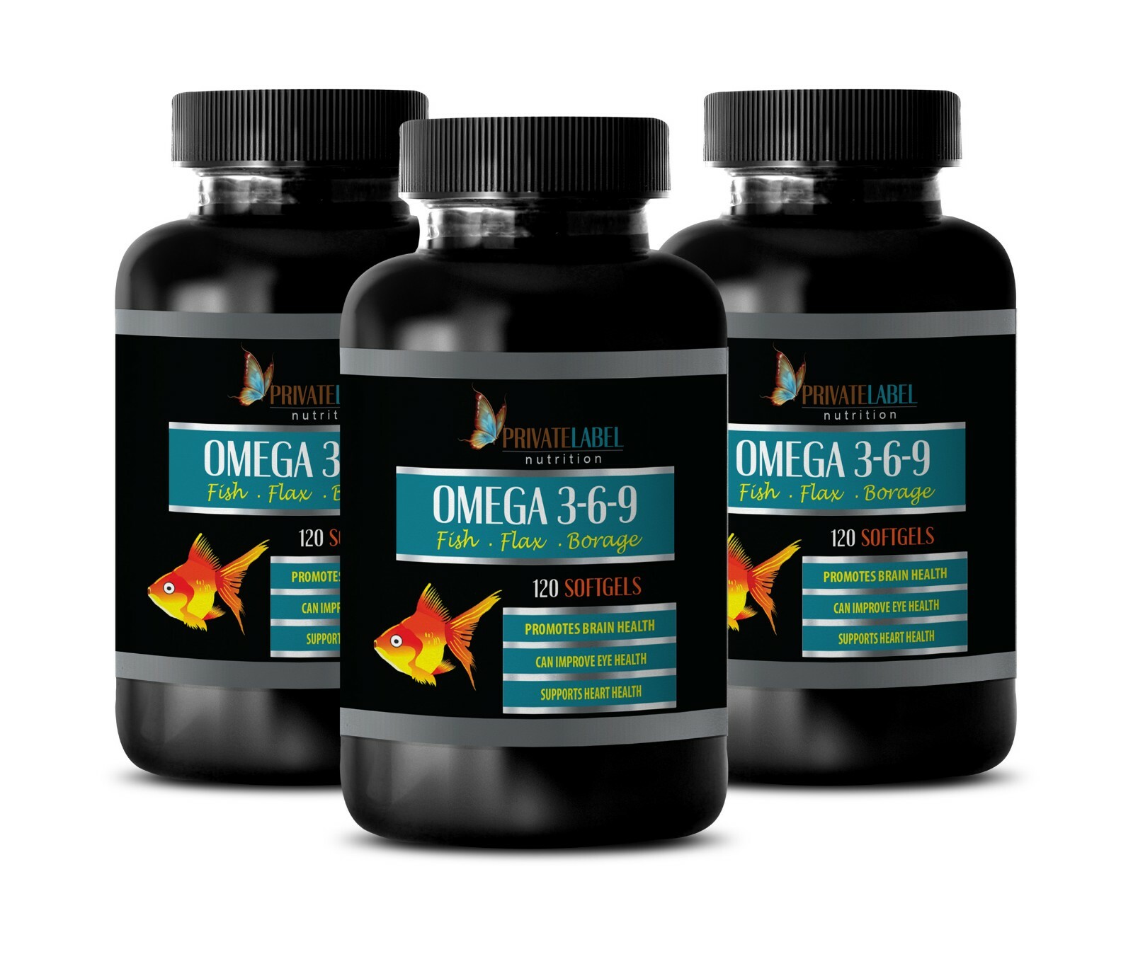 natural fish oil – OMEGA 3-6-9 3600mg – joint pain relief 3 Bottles 360 Softgels