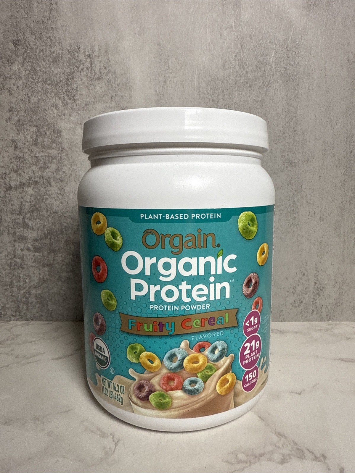 Orgain Plant-Based Protein Powder-Fruity Cereal, 21g Protein (1.02 lb)-FREE SHIP