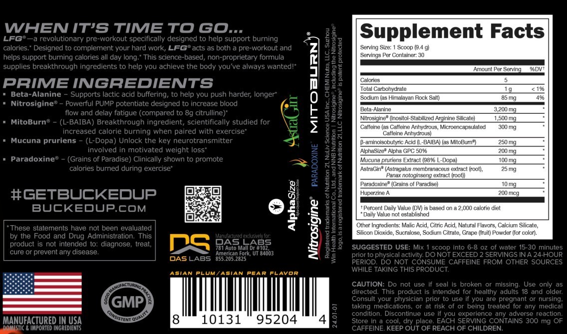 BUCKED UP LFG NINJA NECTAR ‘LIMITED EDITION’ 30 SERVINGS NEW 12/2026
