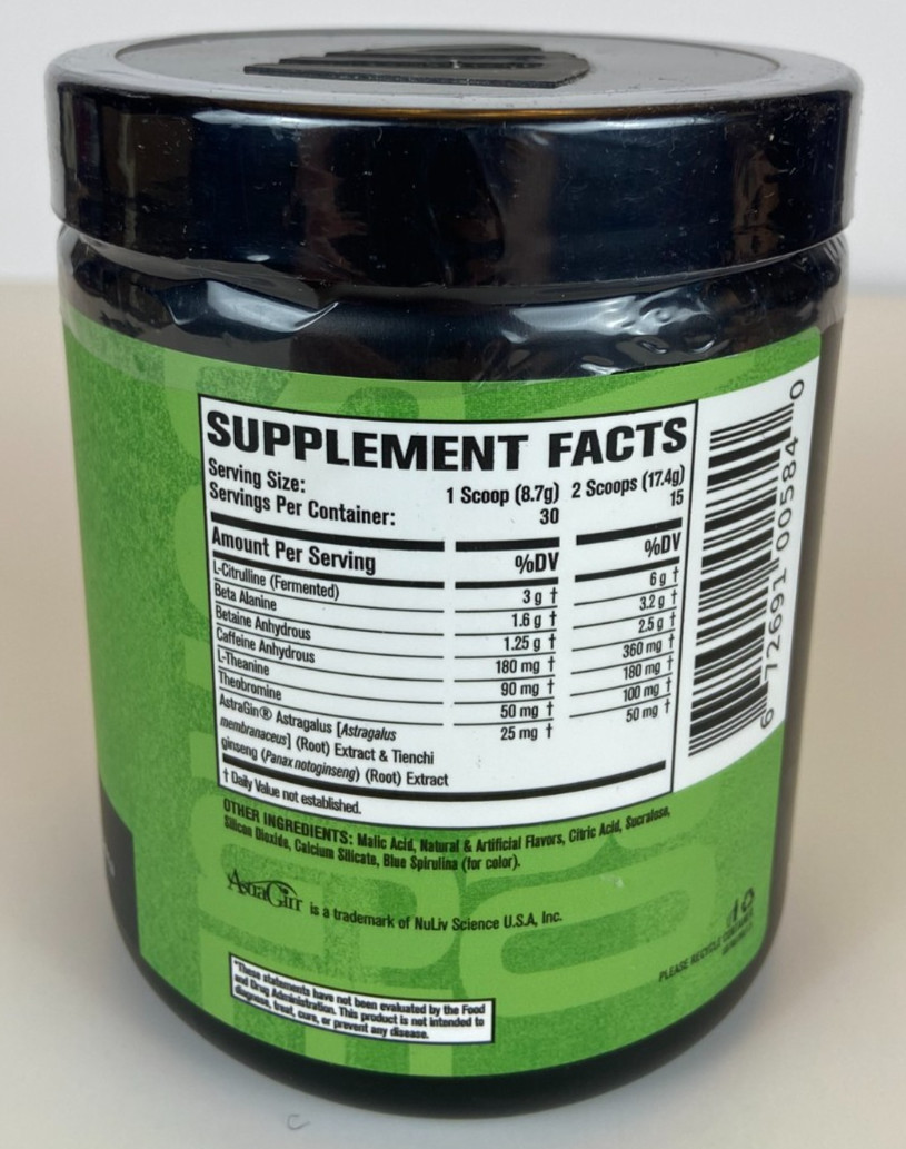 Jacked Factory Nitro Surge Pre-Workout Blue Raspberry 9.21 oz. 30 Servings 2/28