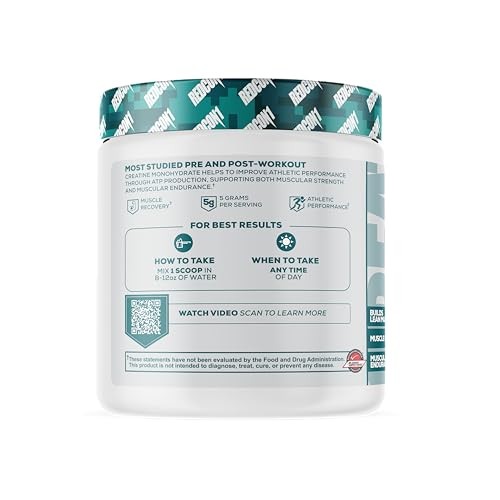 Creatine Monohydrate Powder 60 Servings Pre Post Workout