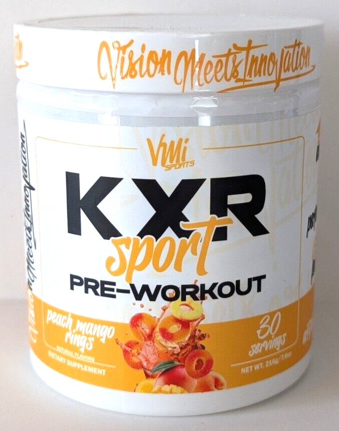 VMI Sports KXR Sport Pre-Workout, 30 Servings, Peach Mango Flavor, Exp. 9/26