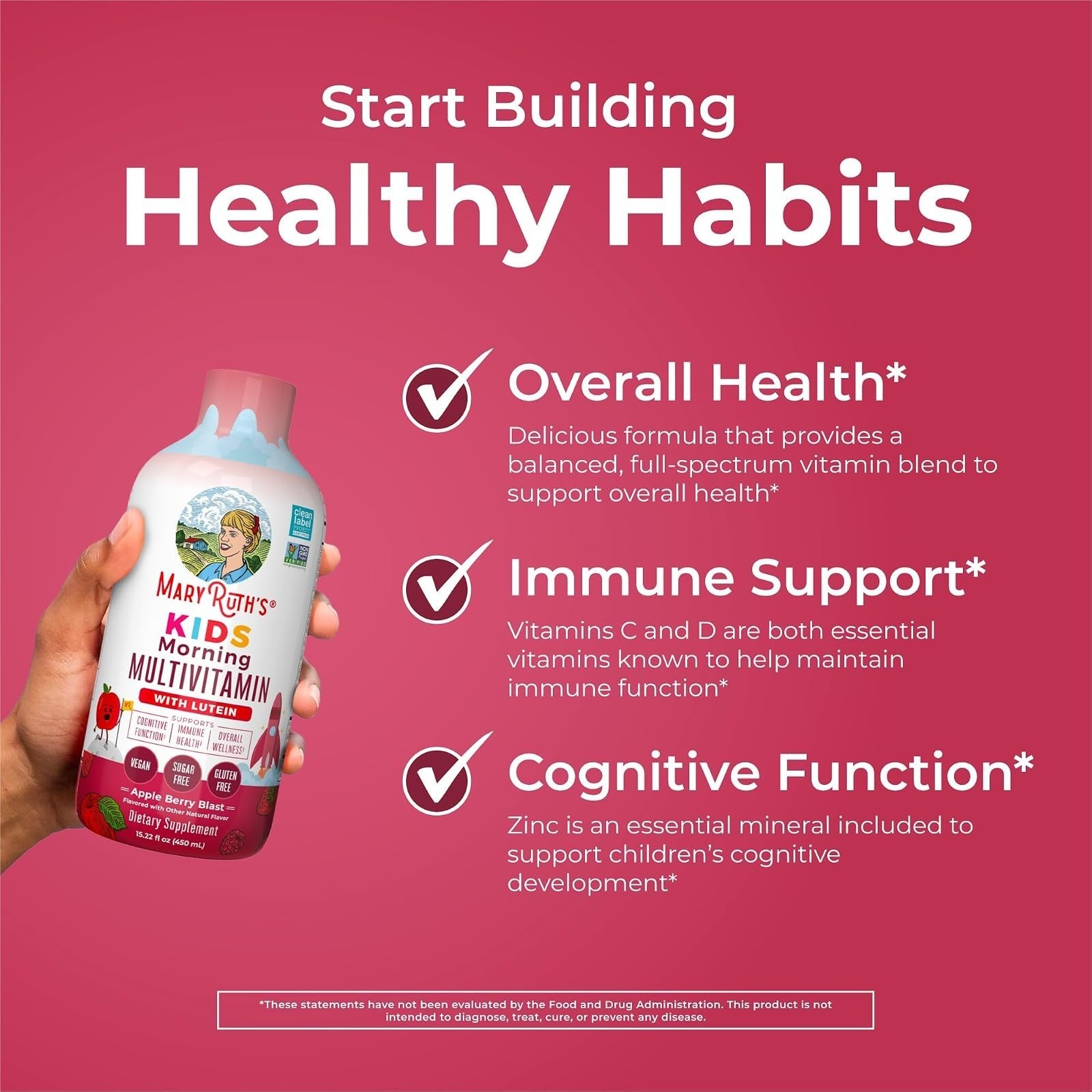 MaryRuth’s Kids Liquid Multivitamin | Immune Support | Vegan | 15.22 fl oz