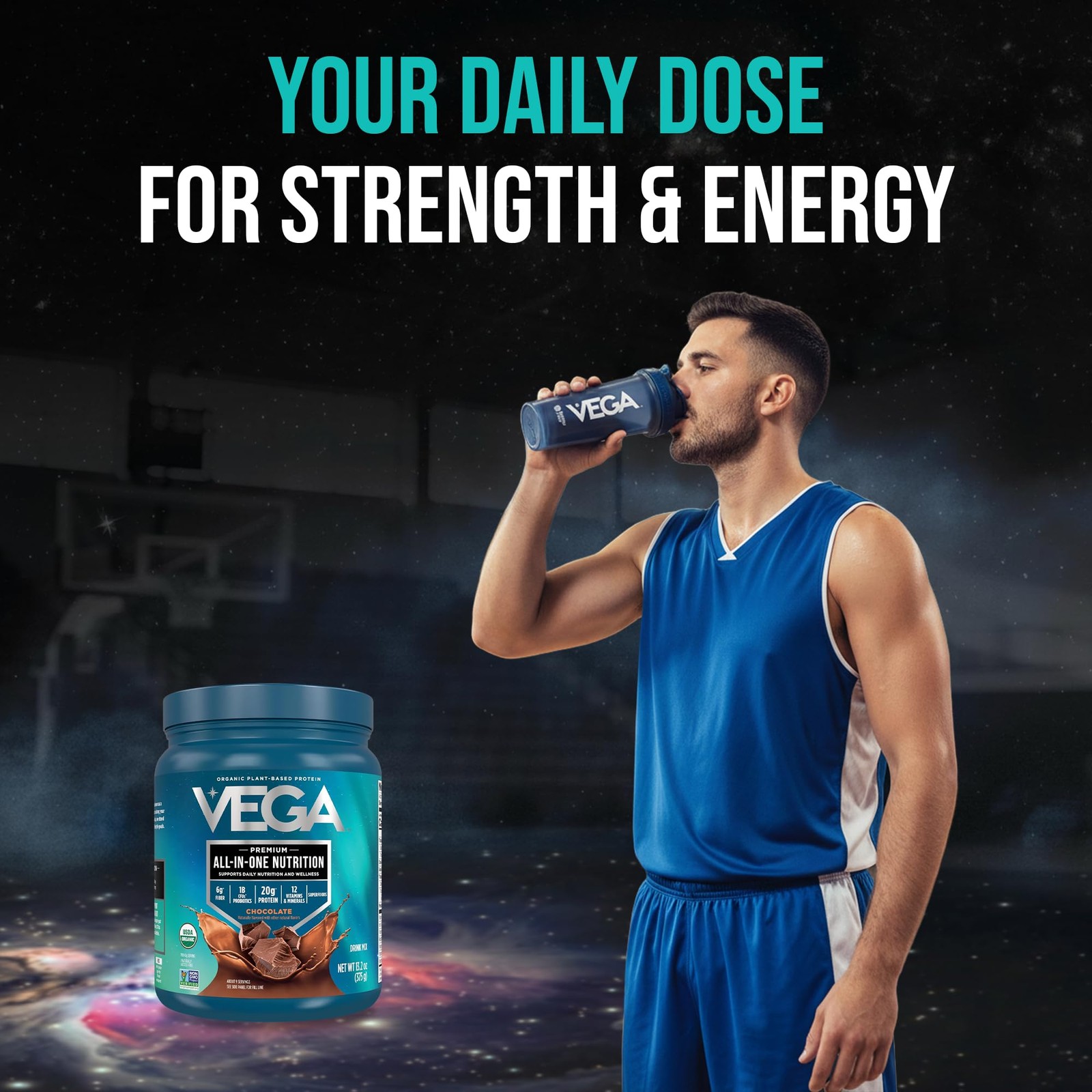 Vega All-in-One Nutrition Organic Vegan 13.2 Ounce (Pack of 1),