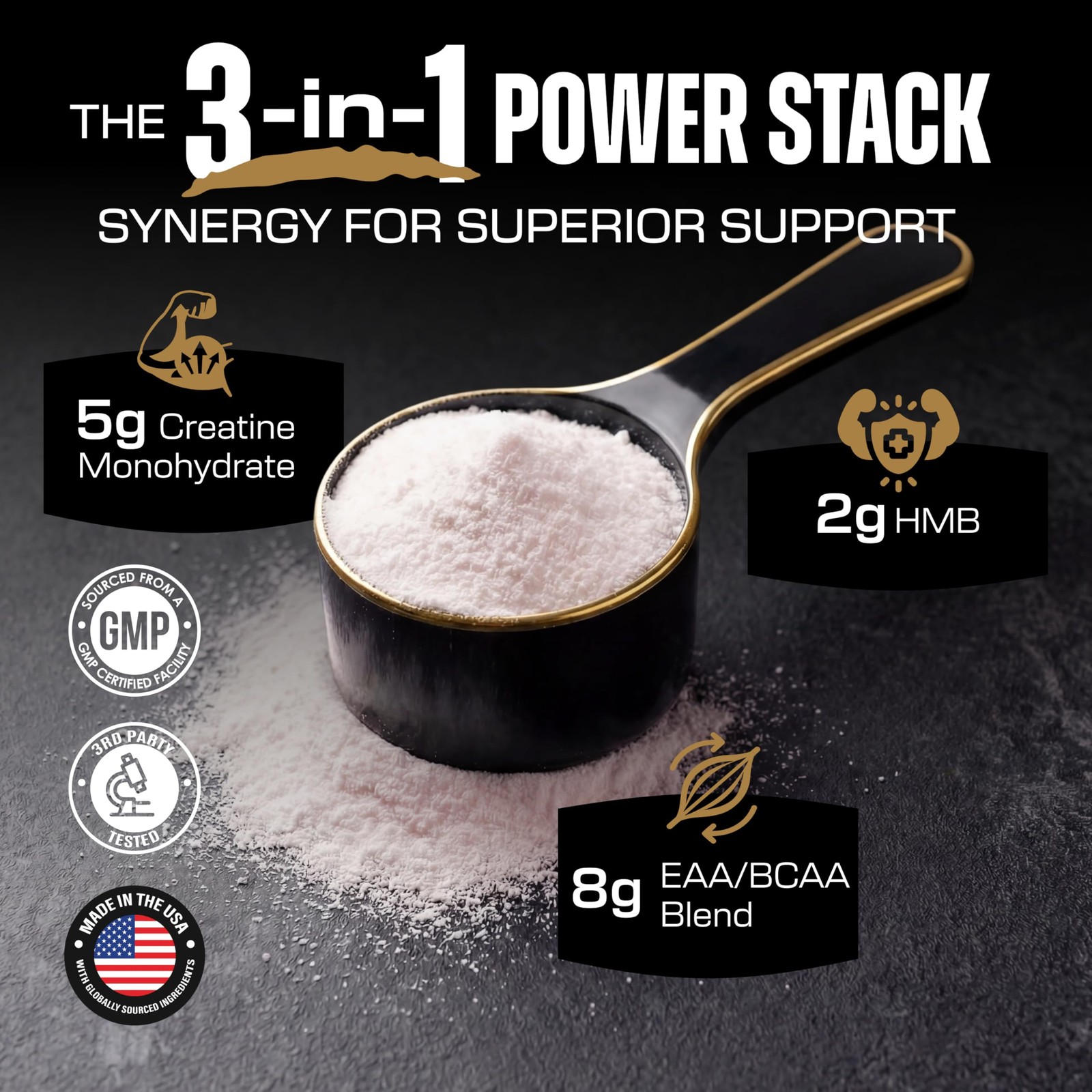 Creatine HMB Supplements for Men and Women w/Essential Amino Acids | EAA & BC…