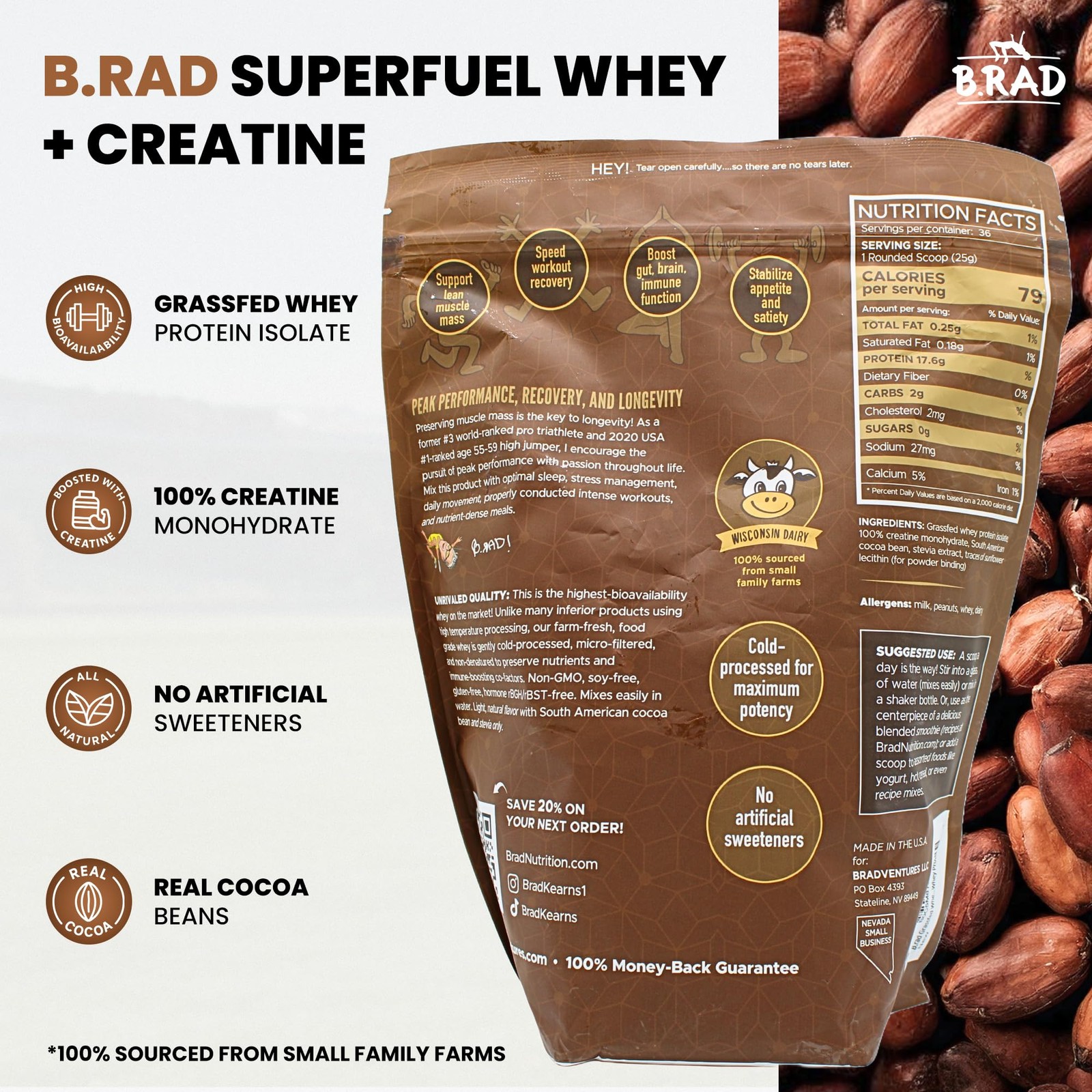B.rad Superfuel – Grass Fed Whey Protein Isolate Boosted with Creatine | Farm…