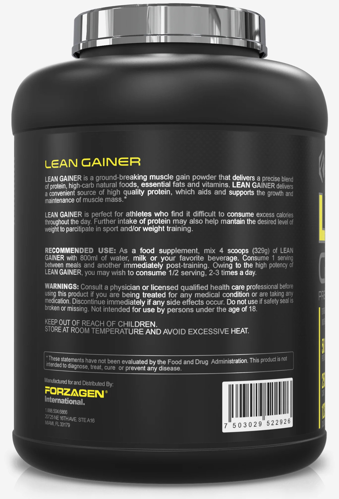 Lean Gainer Premium Mass Builder 8 Lbs, 2 Flavor Available, Natural Carb Source,