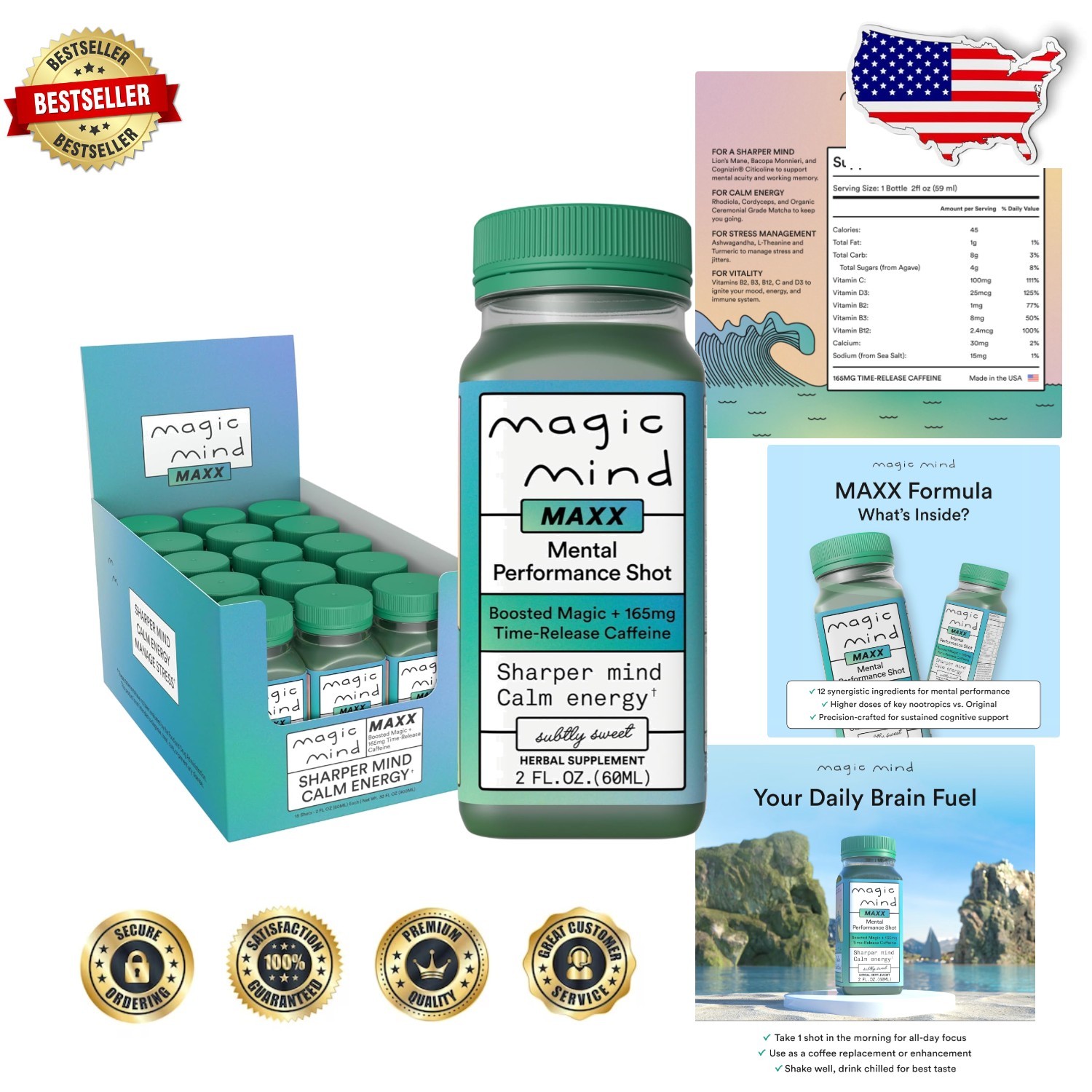 Maxx Energy & Focus 15pk: Cognitive Support, Natural Caffeine, Stress Relief