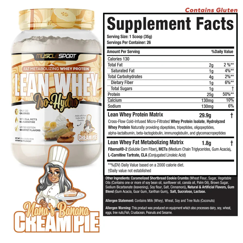 Lean Whey, Iso-Hydro, BANANA CREAM PIE, 2 lbs (908 g)