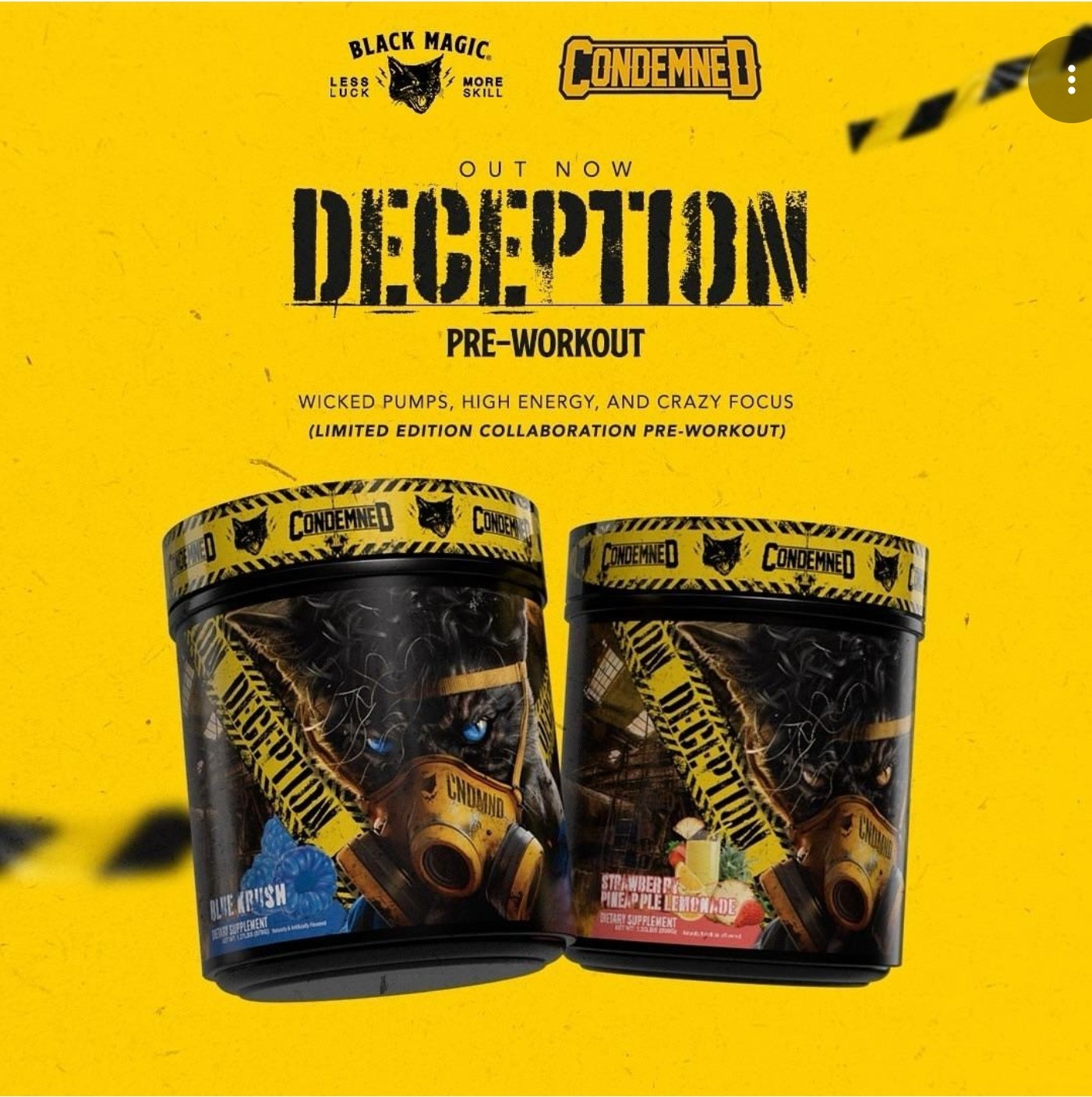 Black Magic CONDEMNED Pre-work 1.3lb Size ( 40 Serv ) Blue Krush BEST BY 10/26