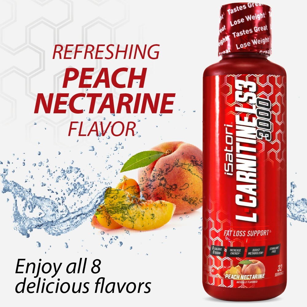 L-CARNITINE LS3 3000 Fat Loss-Metabolism Activator-Peach Nectarine (32 Servings)