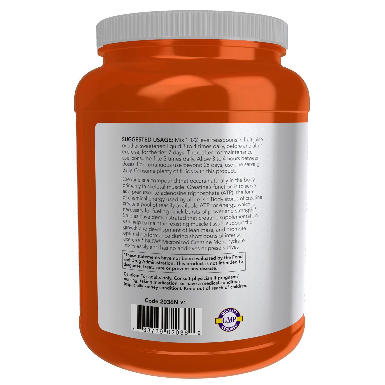 Now Sports, Micronized Creatine Powder, 2 Ounce (Pack of 1), White/Cream
