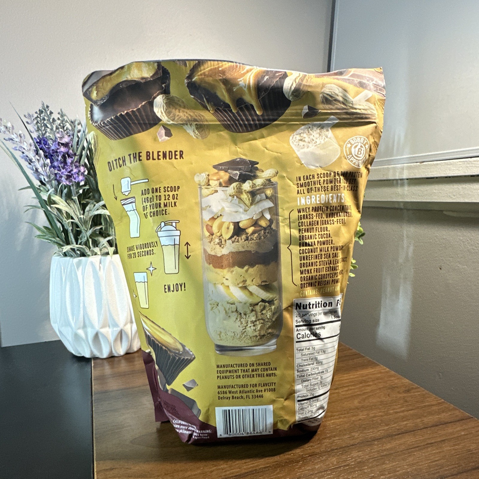 FlavCity All-in-One Protein Powder, Whey Collagen, Choc Peanut Butter Flavored
