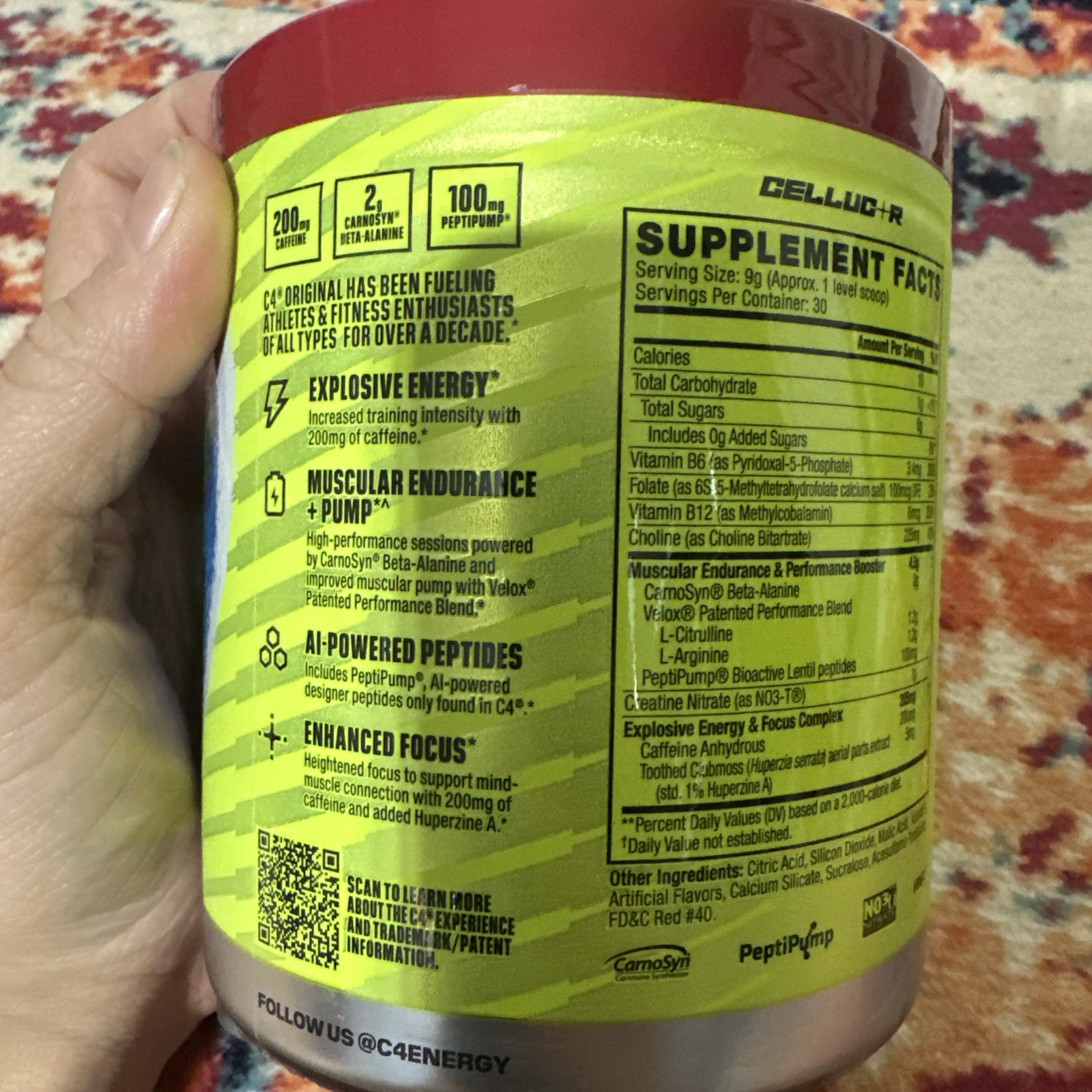 C4 Sport Strength Hawaiian Punch Berry Blue Typhoon Pre-Workout 20 Servings 406g