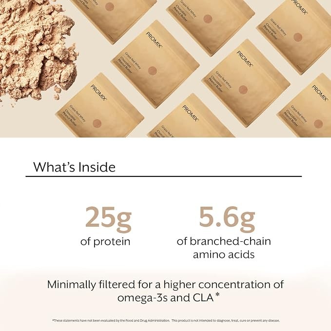 Promix Grass-Fed Whey Chocolate Peanut Butter Protein Powder 1.5 lb