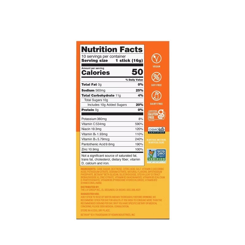 Liquid I.V. Hydration Multiplier + Immune Support, Mango Passion Fruit, 10ct