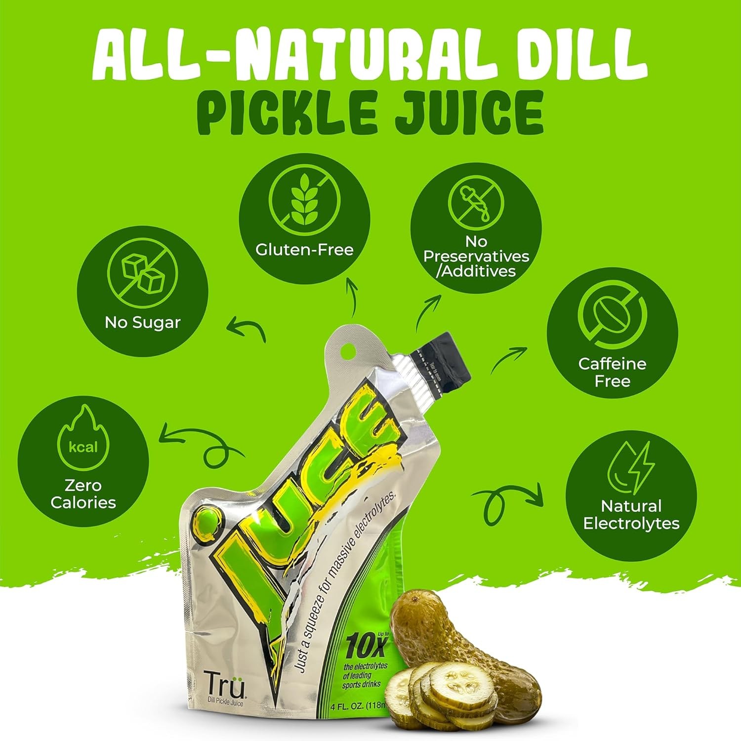 Juce Organic Pickle Juice Ultra Strength Shot 4 Oz. 4 Fl Oz (Pack of 12)